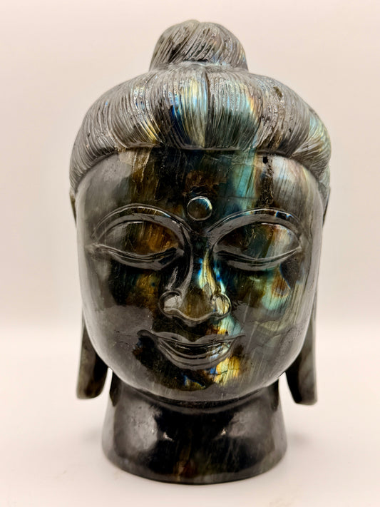 Labradorite Peaceful Buddha Head Altar