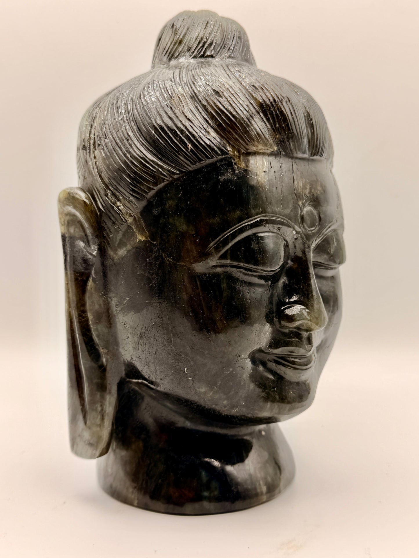 Labradorite Peaceful Buddha Head Altar