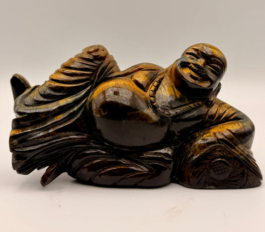 Tiger Eye and Pietersite Joyful Buddha Altar