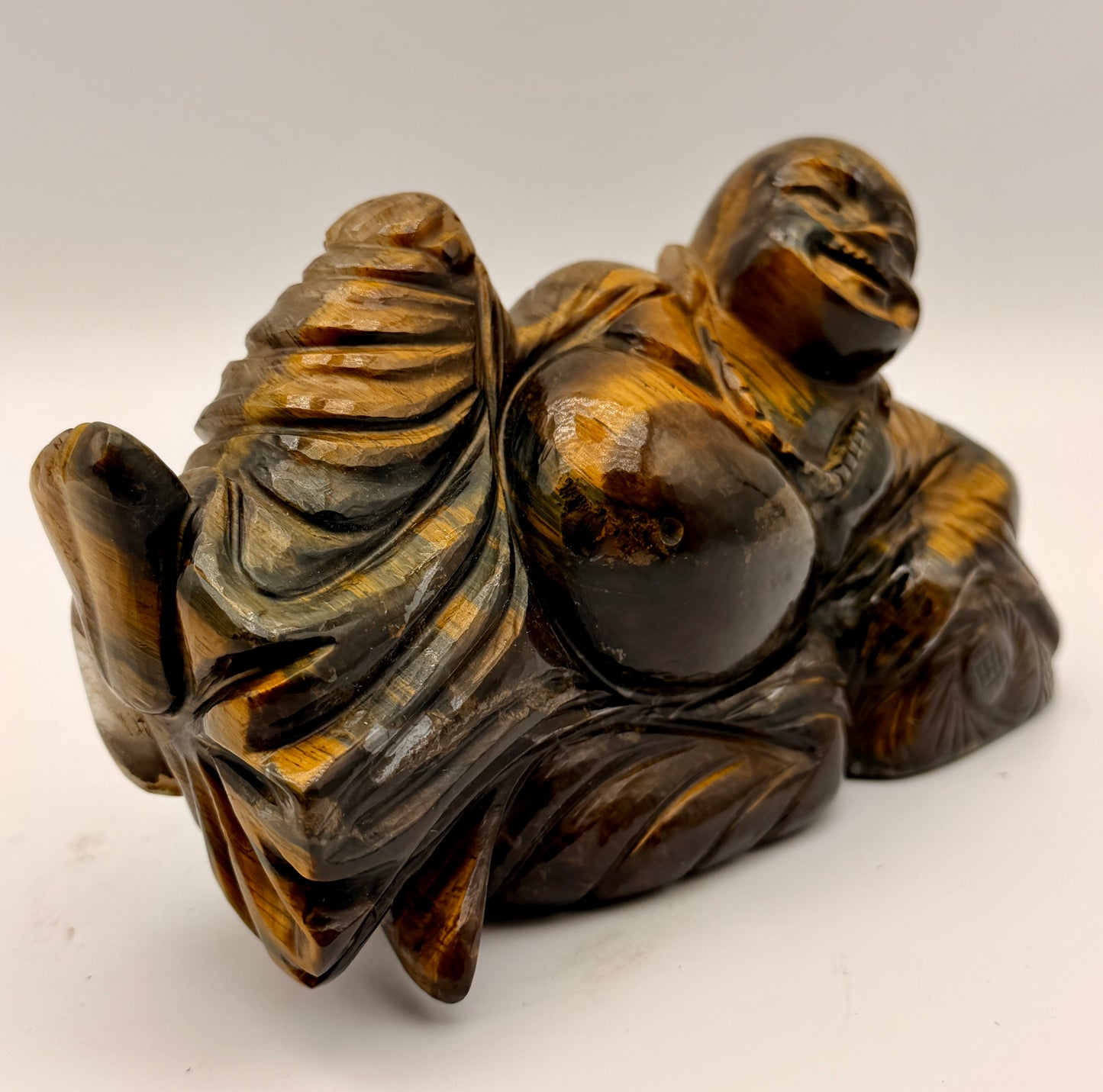 Tiger Eye and Pietersite Joyful Buddha Altar