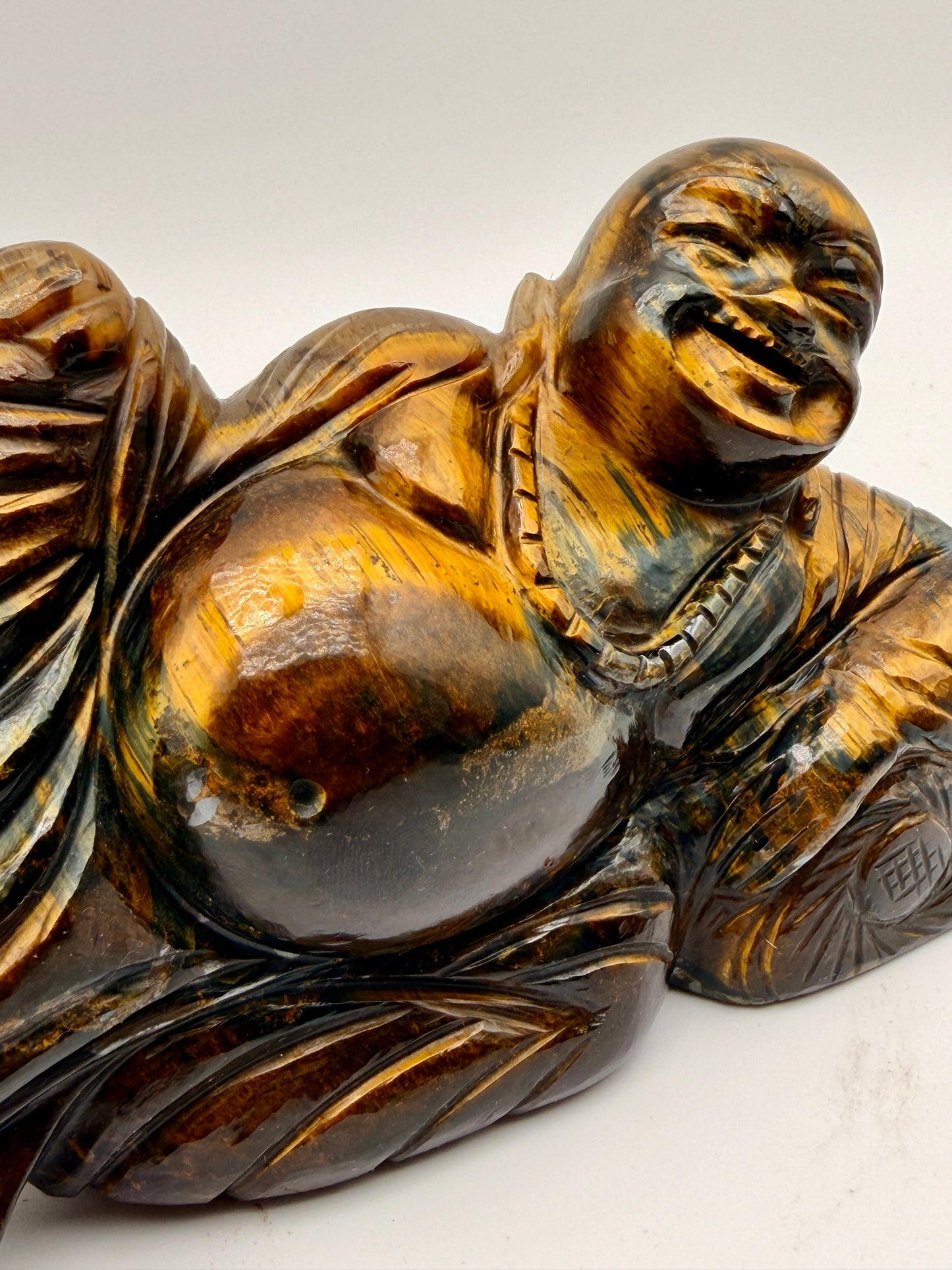 Tiger Eye and Pietersite Joyful Buddha Altar
