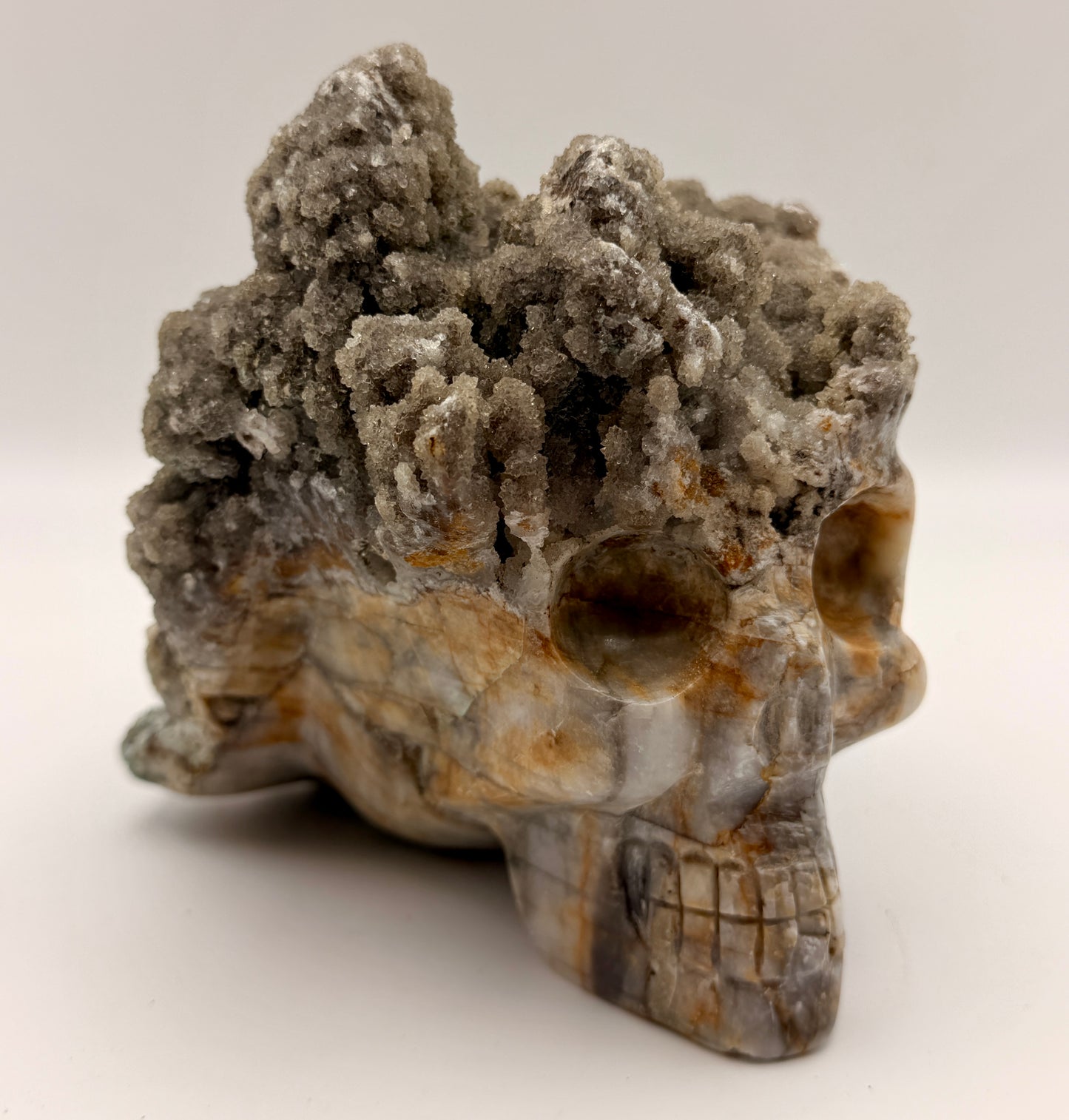 Ibis Jasper Druzy Quartz Skull