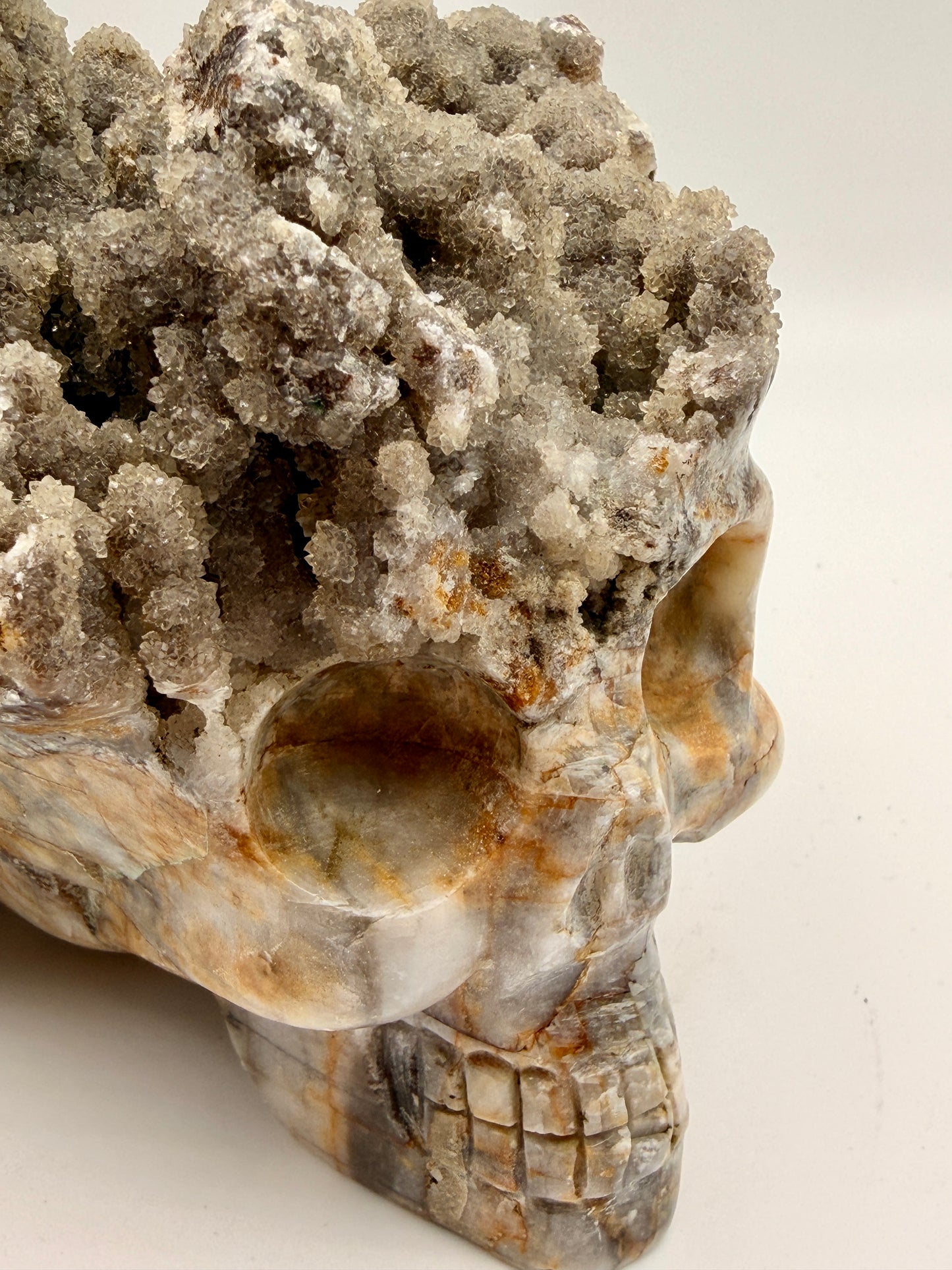 Ibis Jasper Druzy Quartz Skull