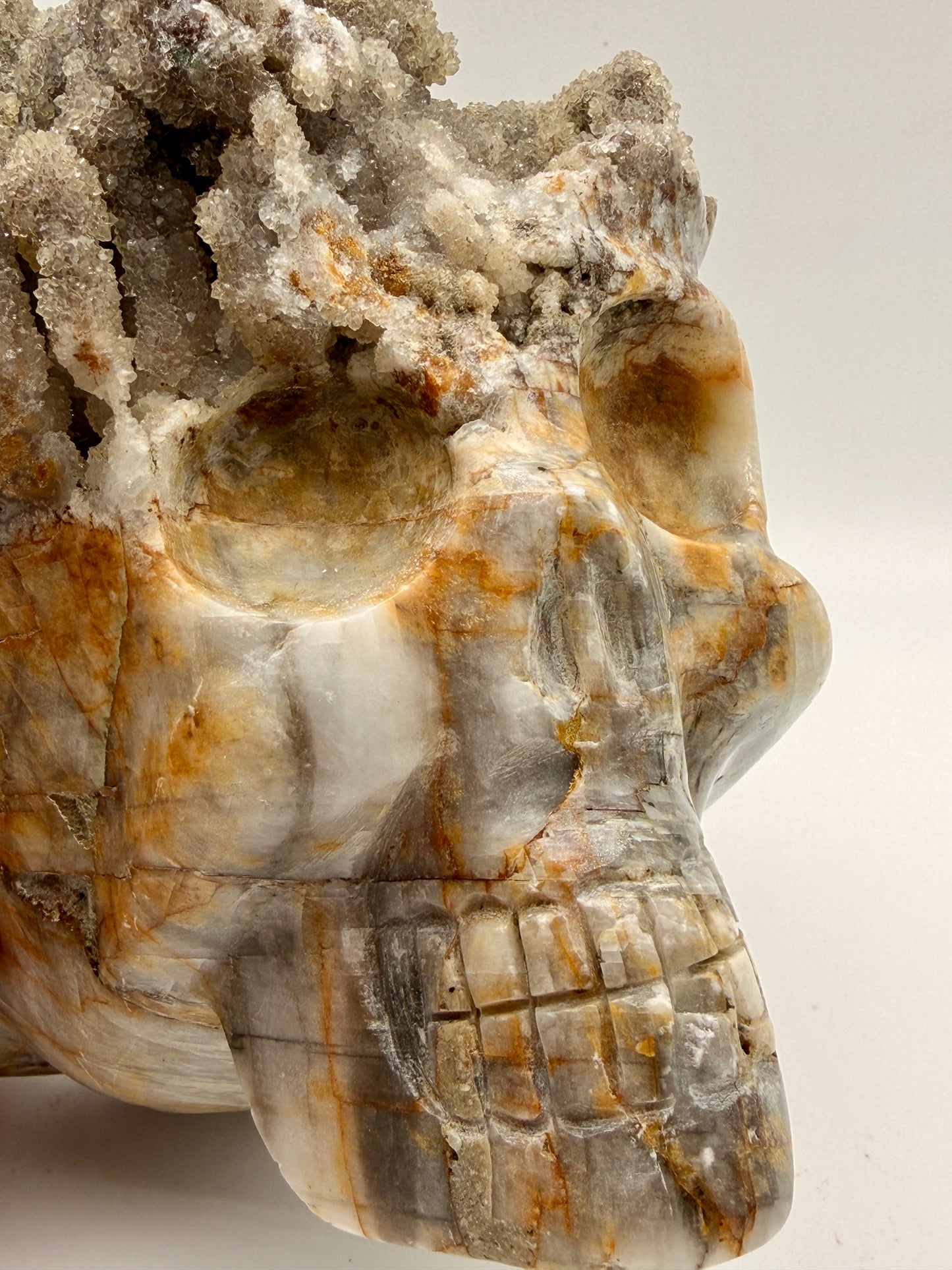 Ibis Jasper Druzy Quartz Skull