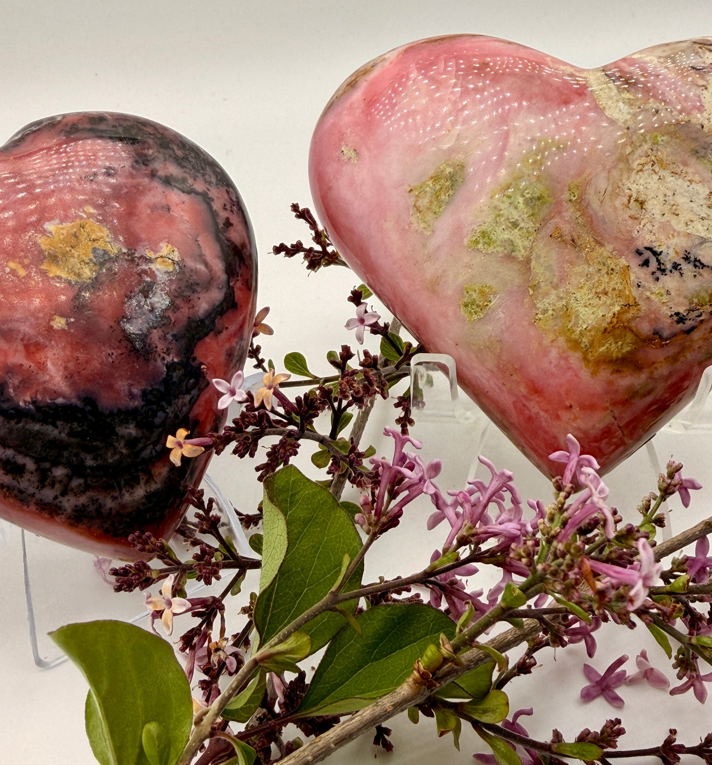 Pink opal Hearts