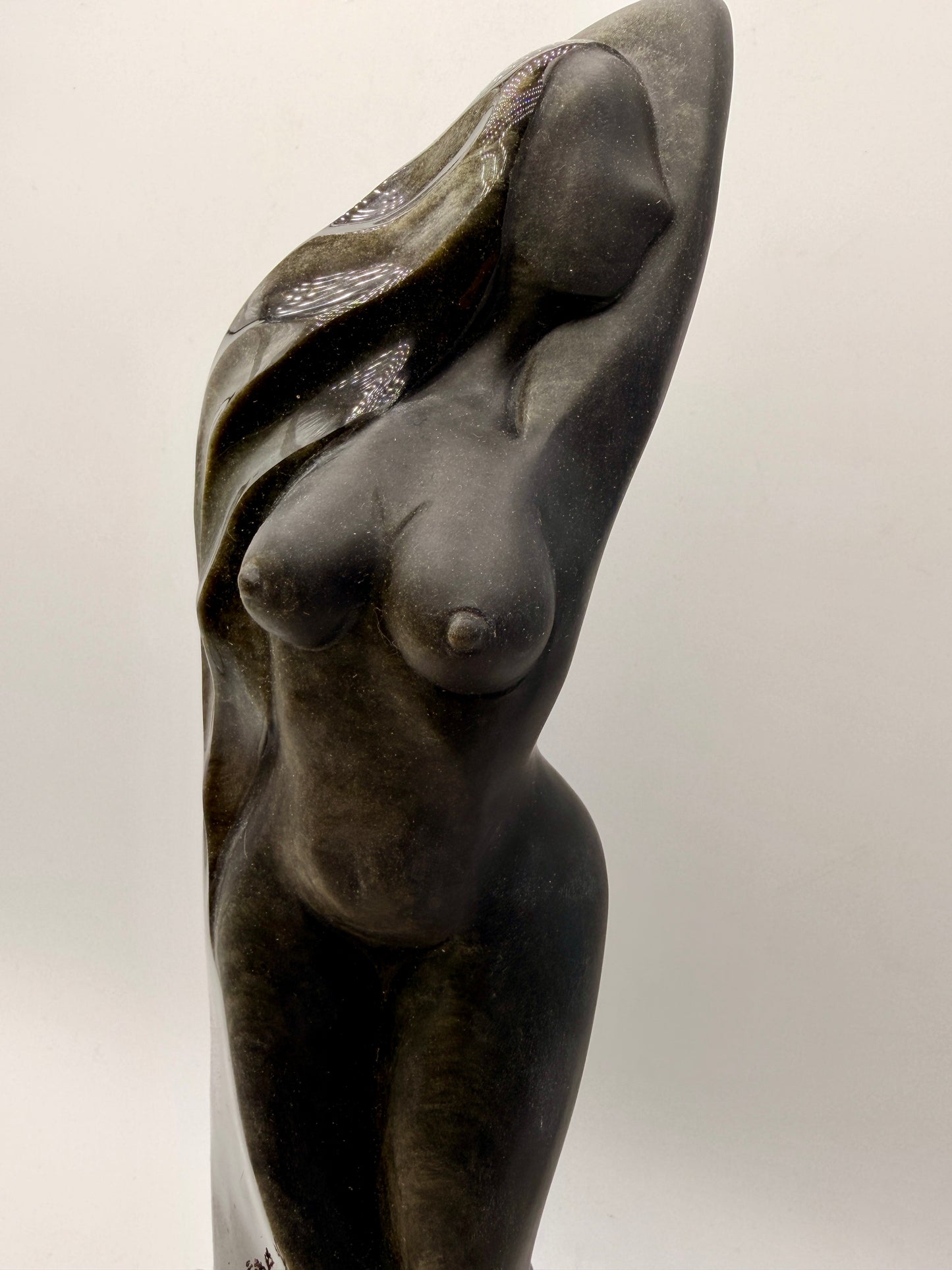 Golden Sheen Obsidian Goddess Statue