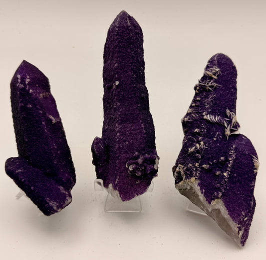Purple Fluorite and Quartz wands
