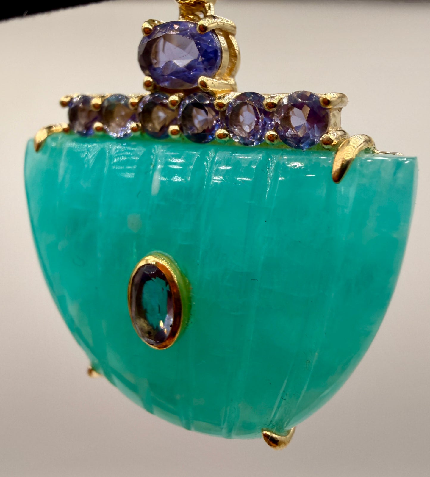 Amazonite and Iolite Stud Earrings