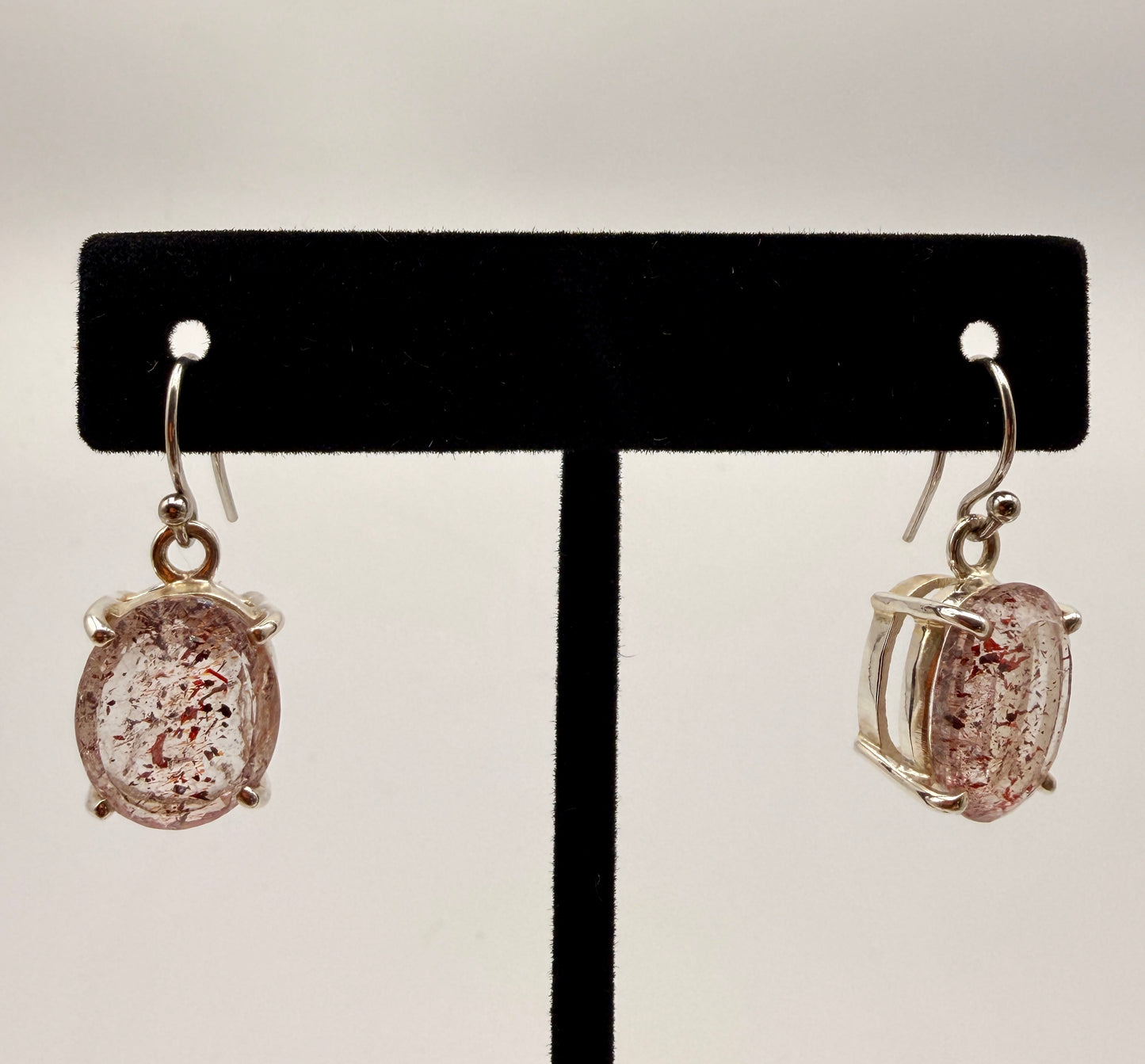 Lepidocrocite in Quartz Dangle Earrings