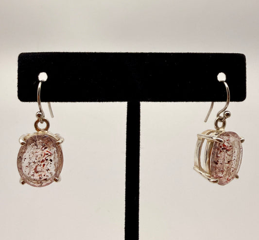 Lepidocrocite in Quartz Dangle Earrings