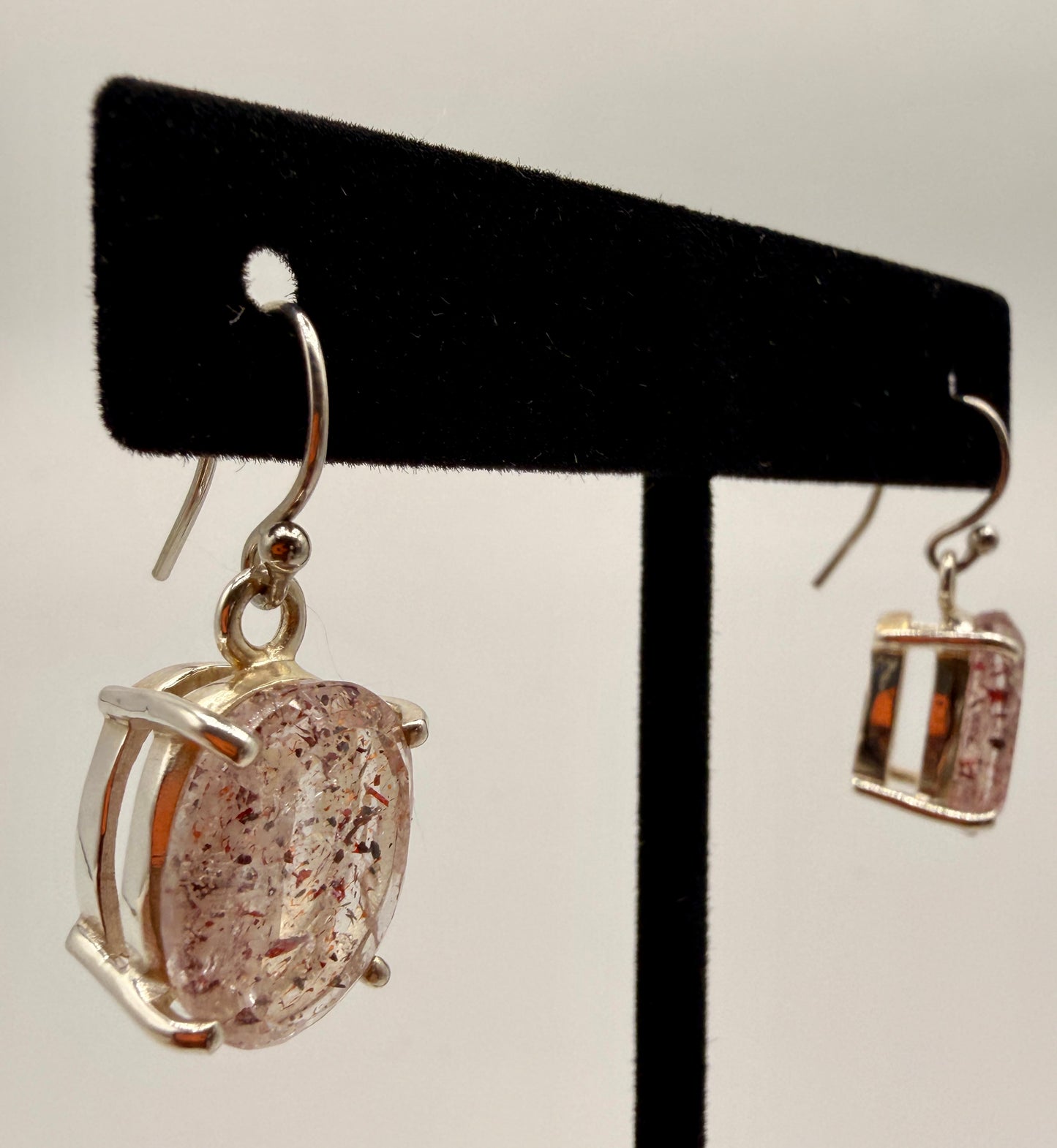 Lepidocrocite in Quartz Dangle Earrings