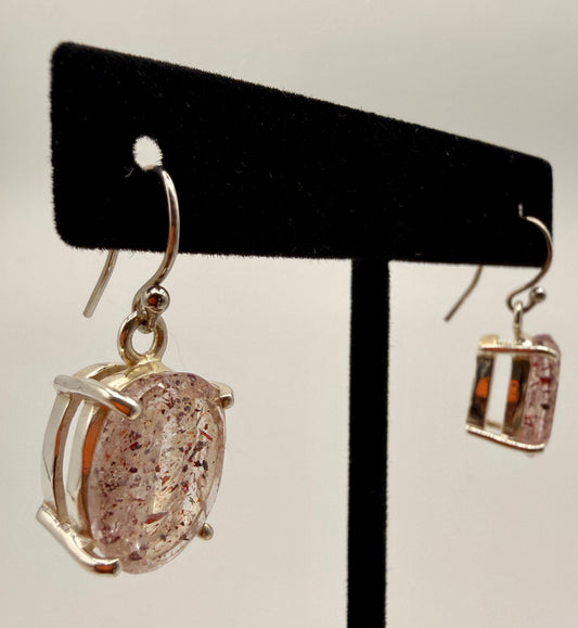 Lepidocrocite in Quartz Dangle Earrings
