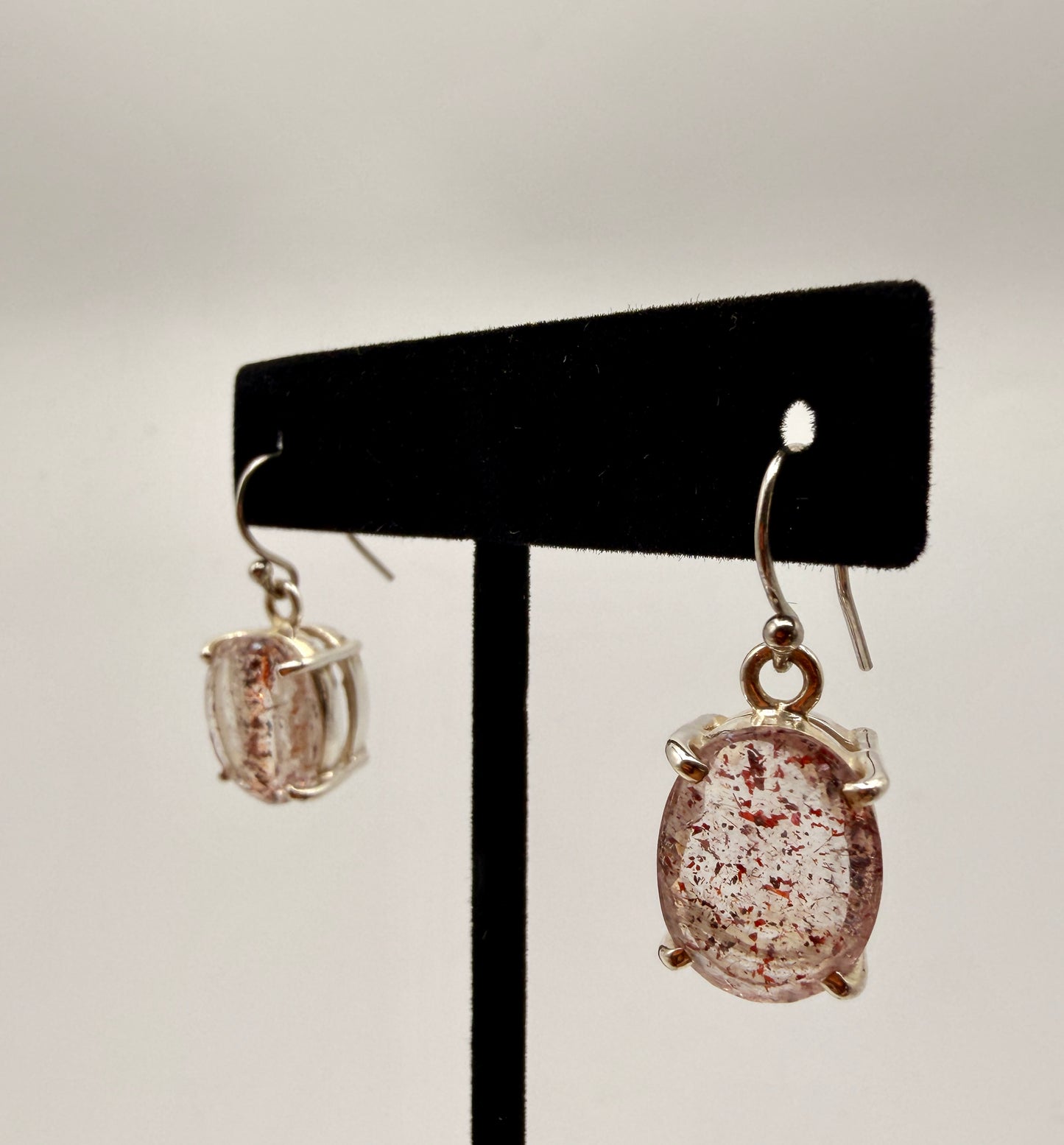 Lepidocrocite in Quartz Dangle Earrings