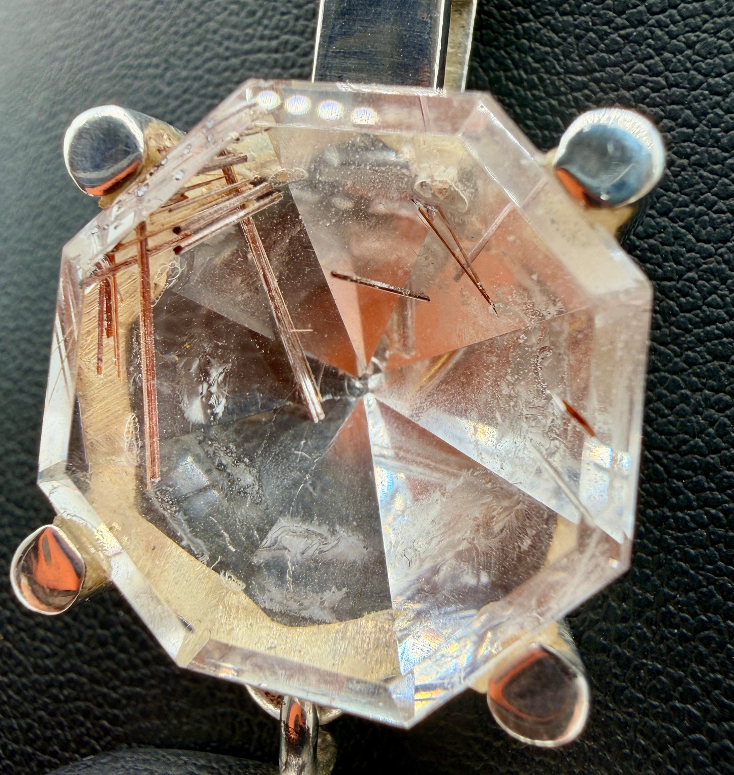 Rainbow Rutile in Quartz Pendants