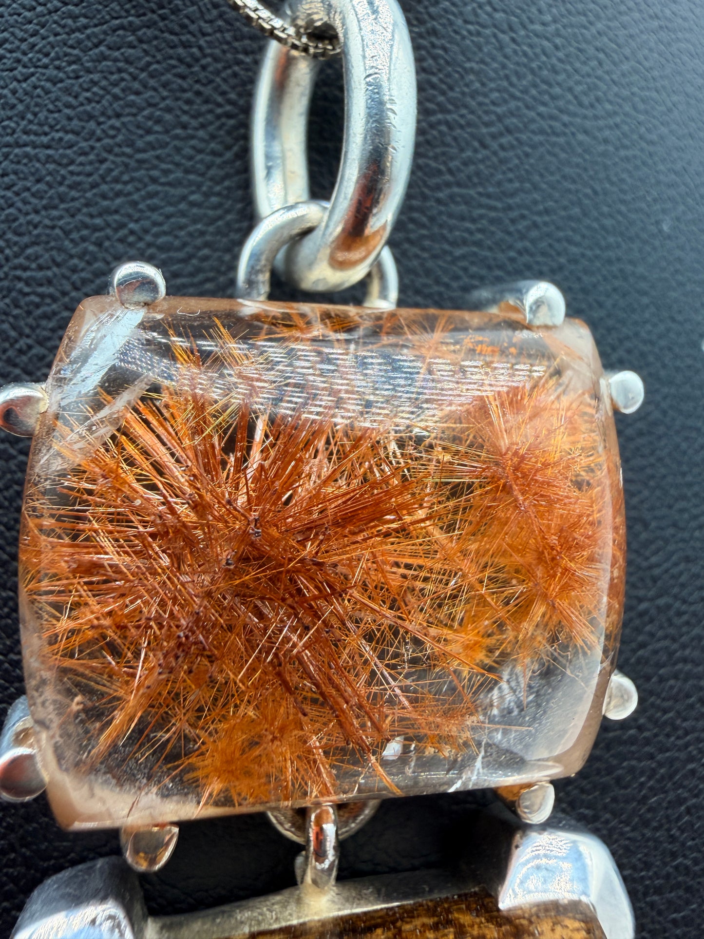 Rainbow Rutile in Quartz Pendants