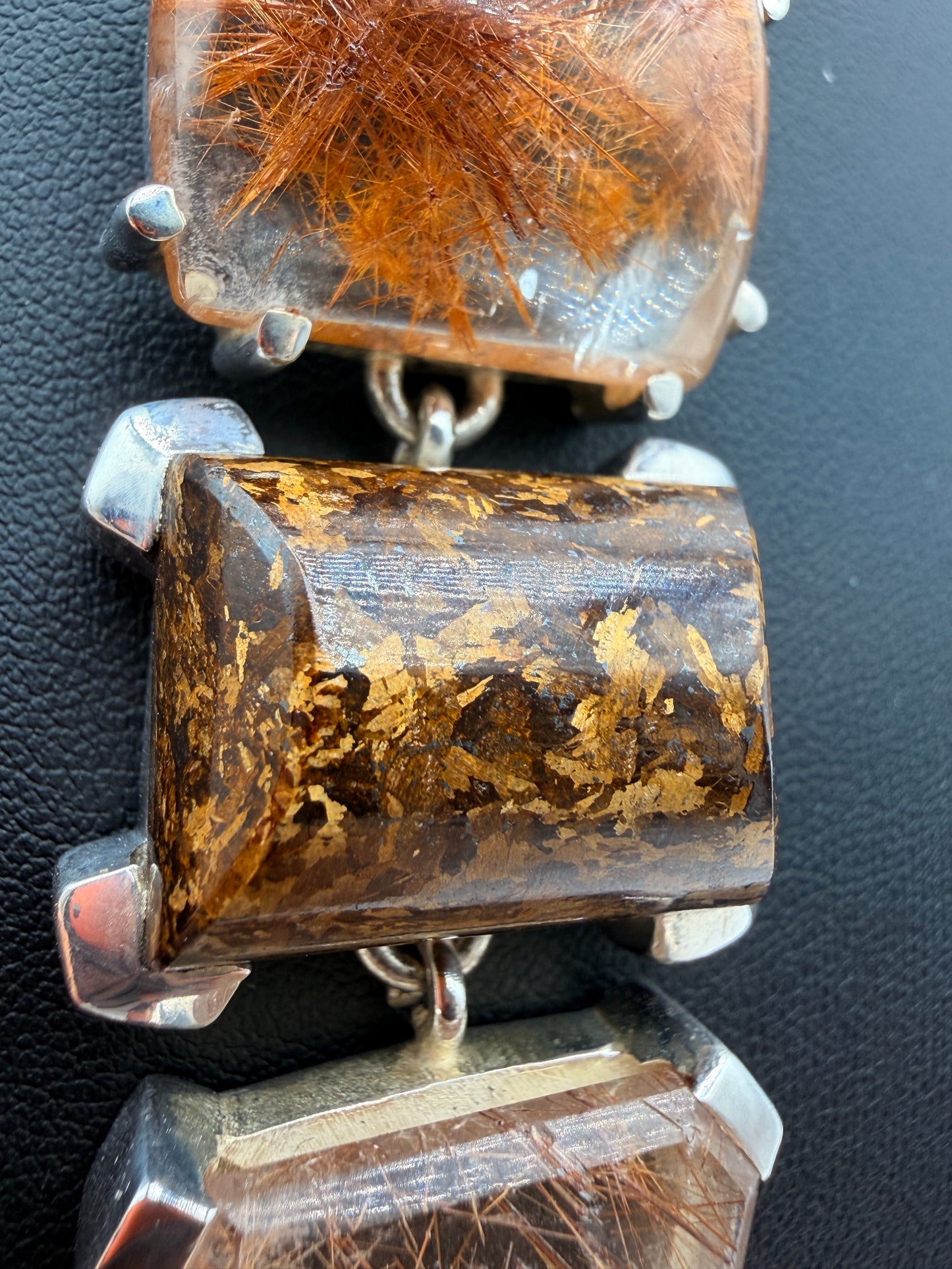 Rainbow Rutile in Quartz Pendants