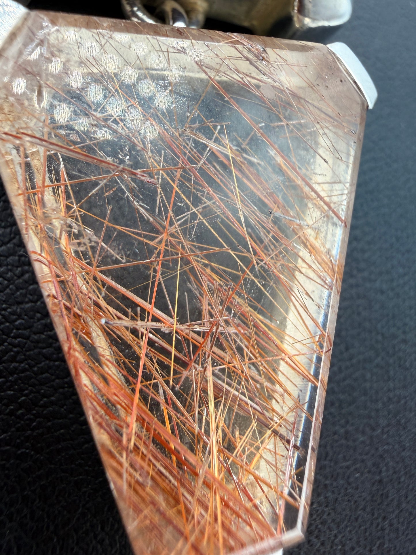 Rainbow Rutile in Quartz Pendants