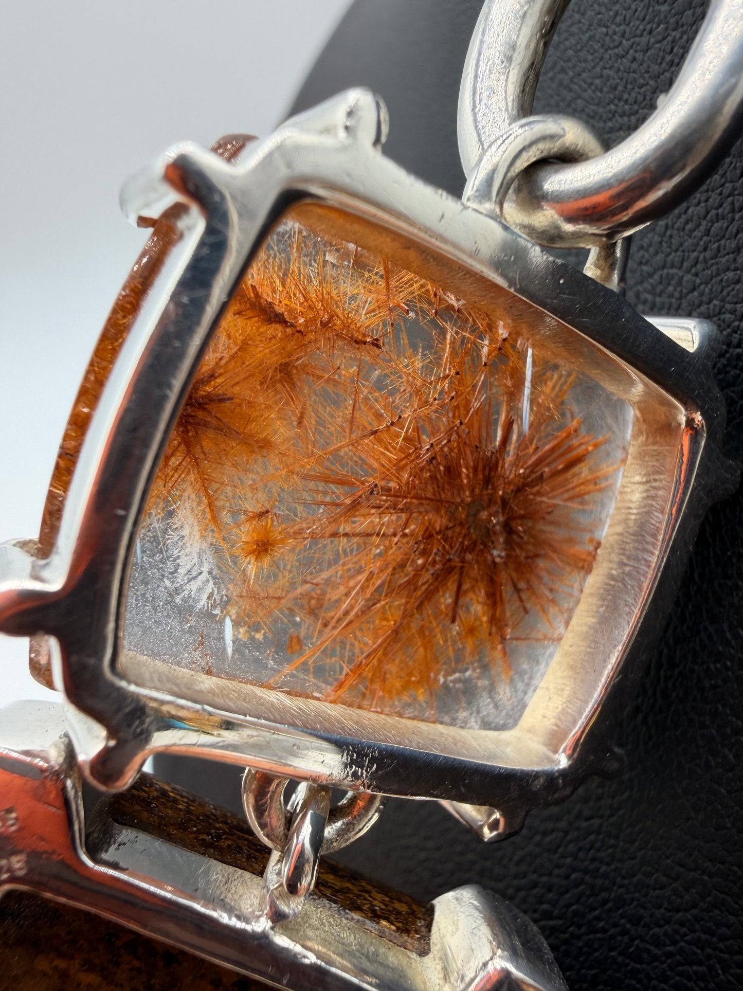 Rainbow Rutile in Quartz Pendants