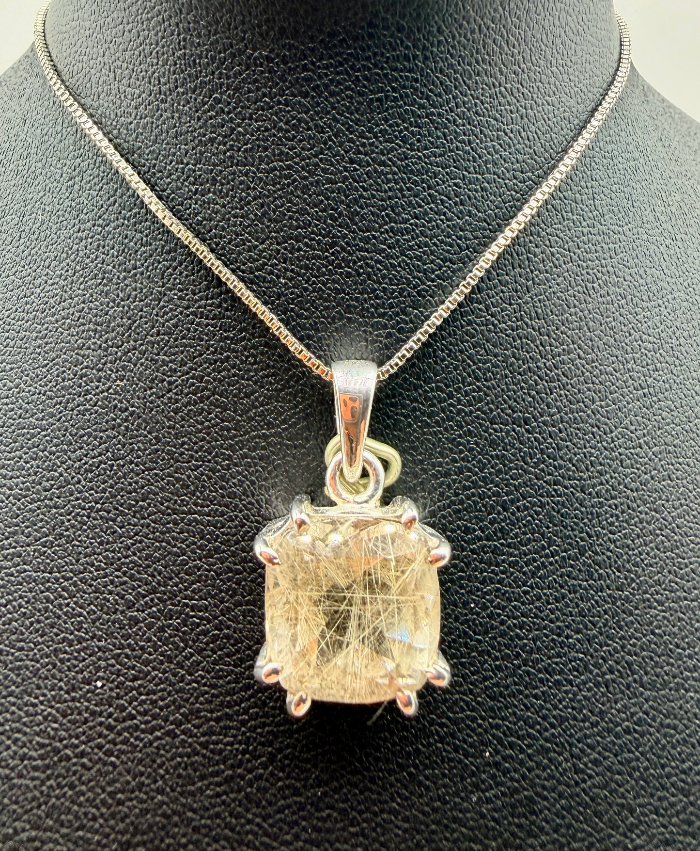 Gold Rutile in Quartz Pendants