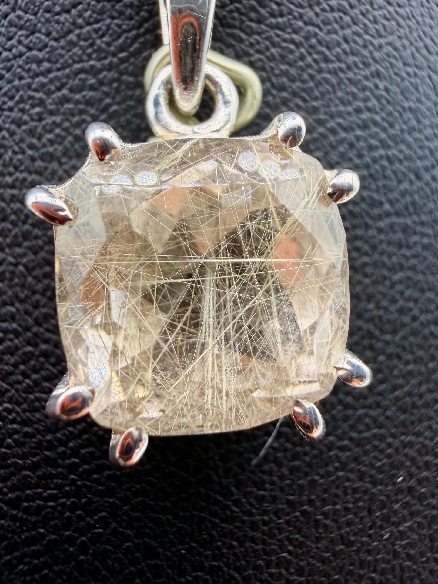 Gold Rutile in Quartz Pendants