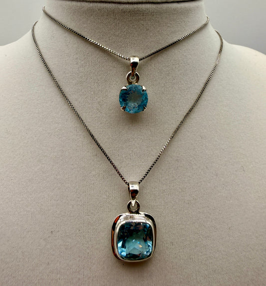 Blue Topaz Pendants