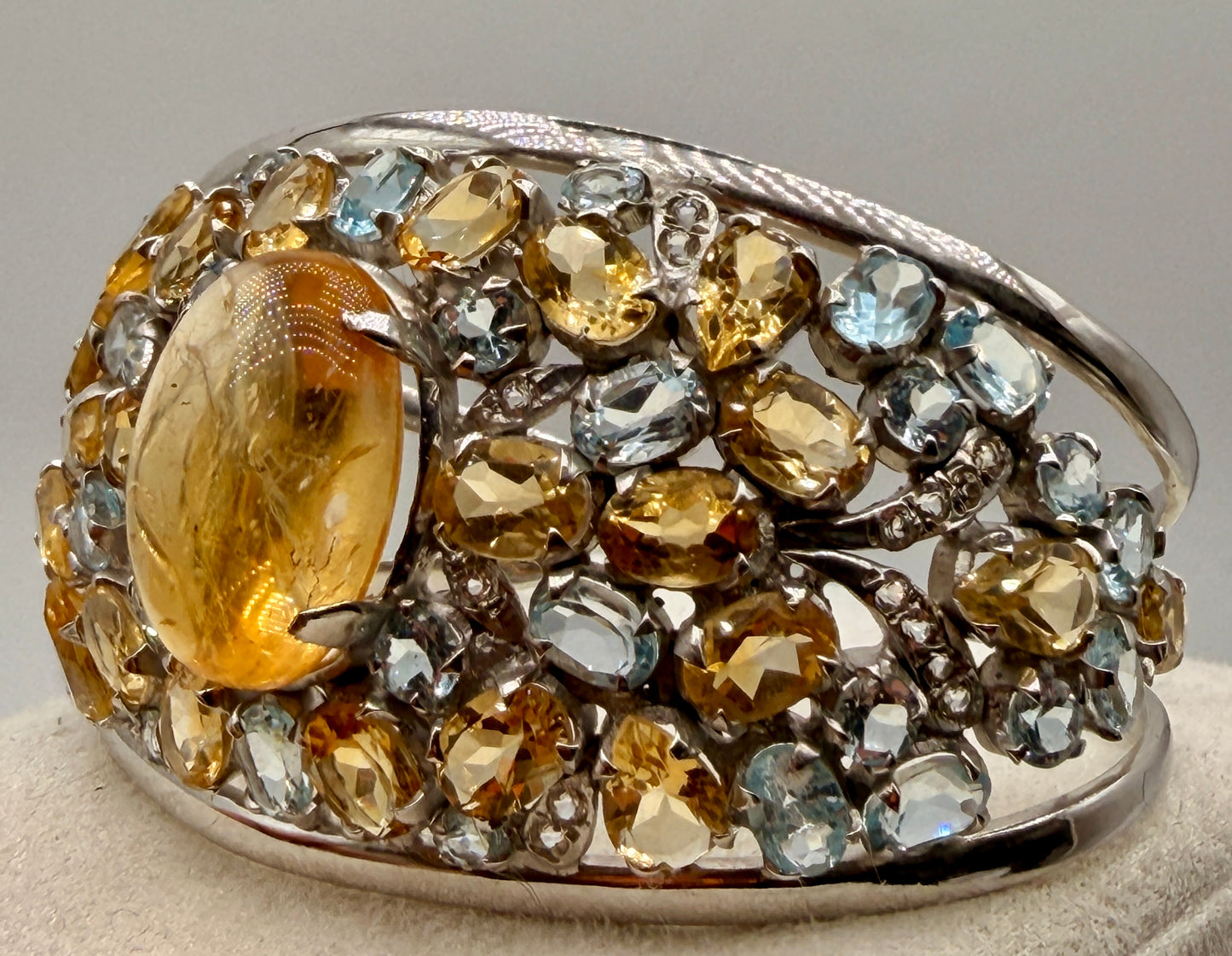 Citrine and Topaz Cuff Bracelet
