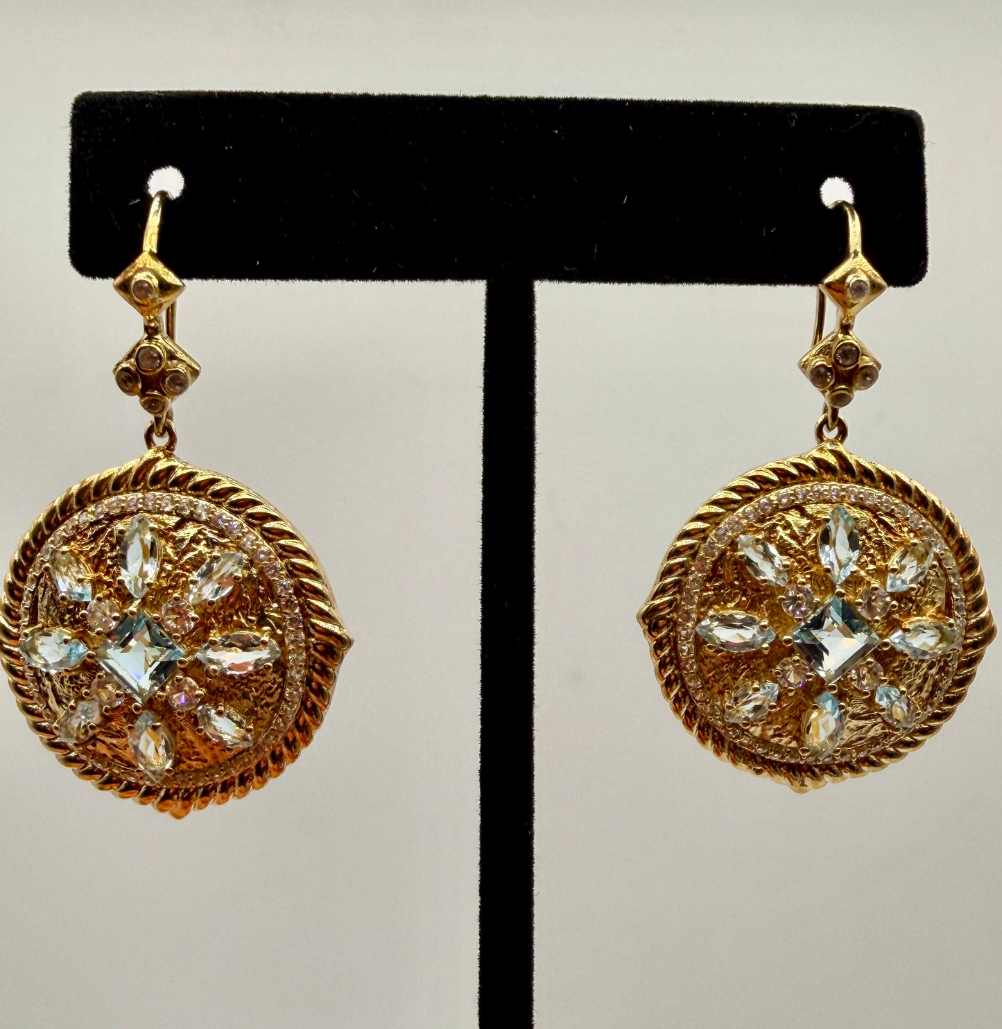Topaz and zircon Dangle Earrings