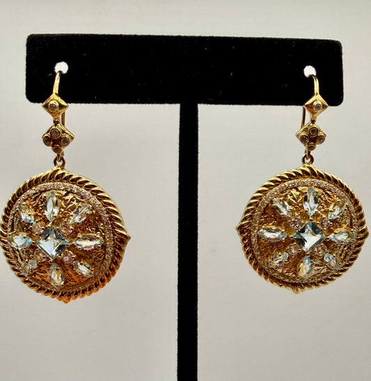 Topaz and zircon Dangle Earrings