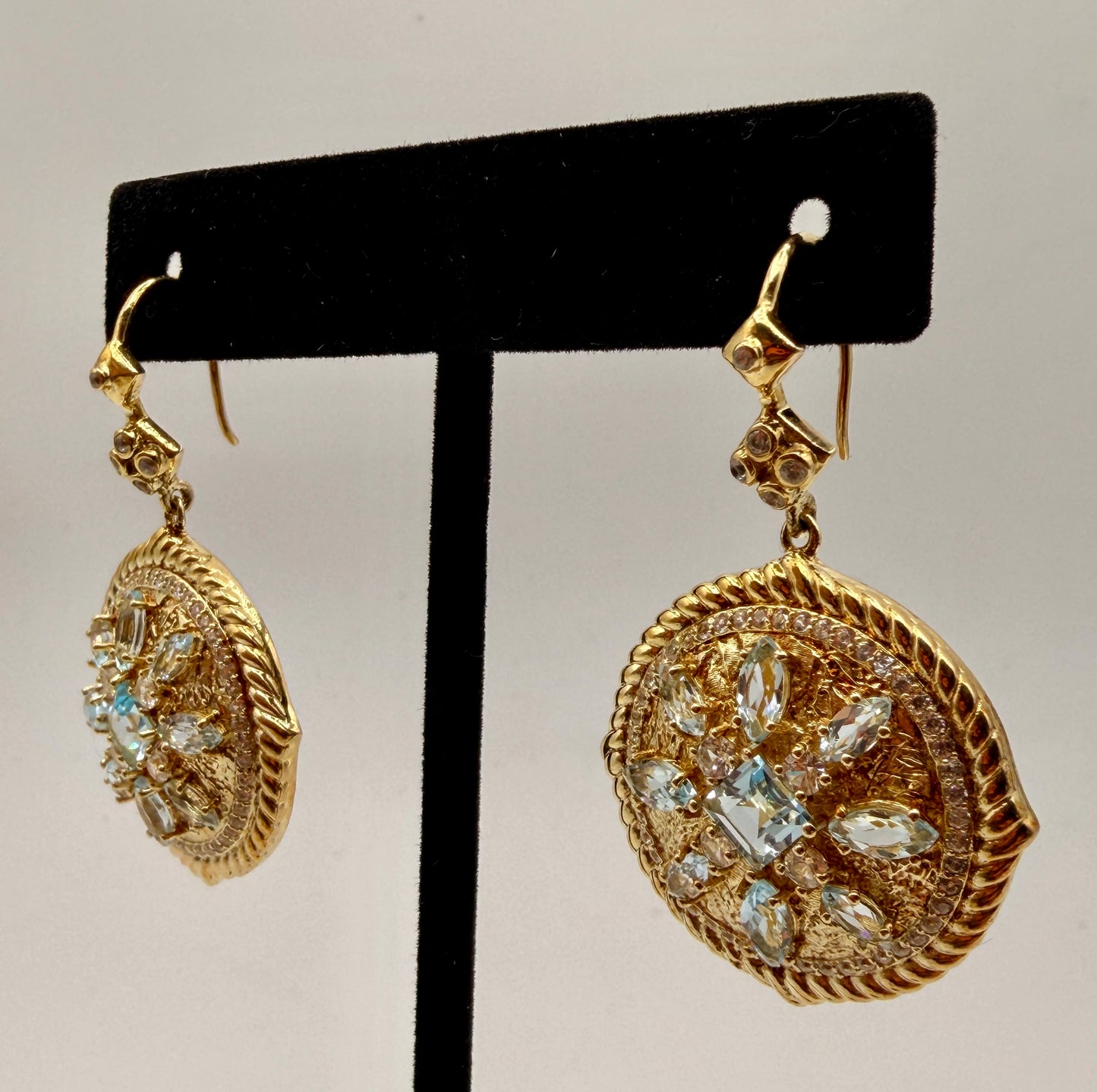 Topaz and zircon Dangle Earrings