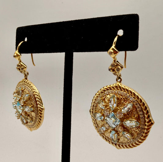 Topaz and zircon Dangle Earrings
