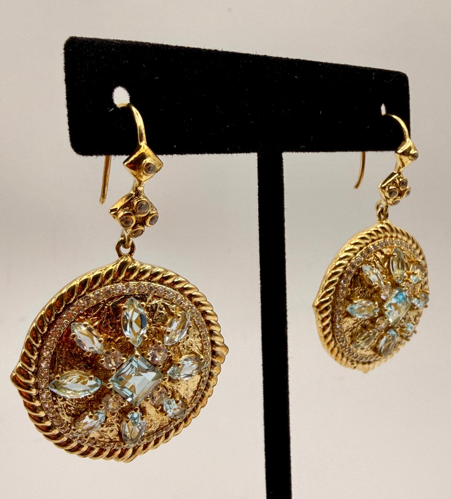 Topaz and zircon Dangle Earrings