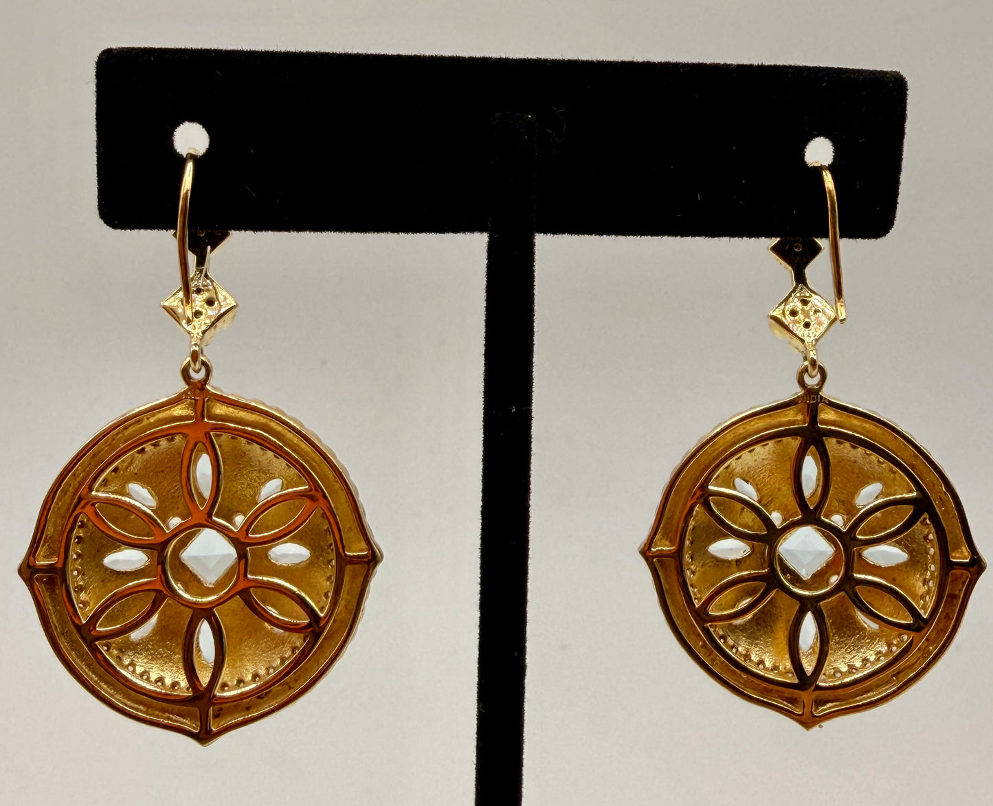 Topaz and zircon Dangle Earrings