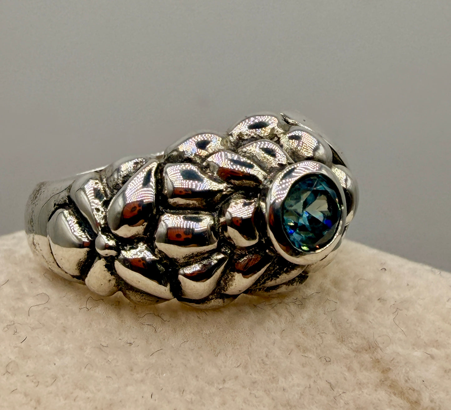 Blue Zircon Ring