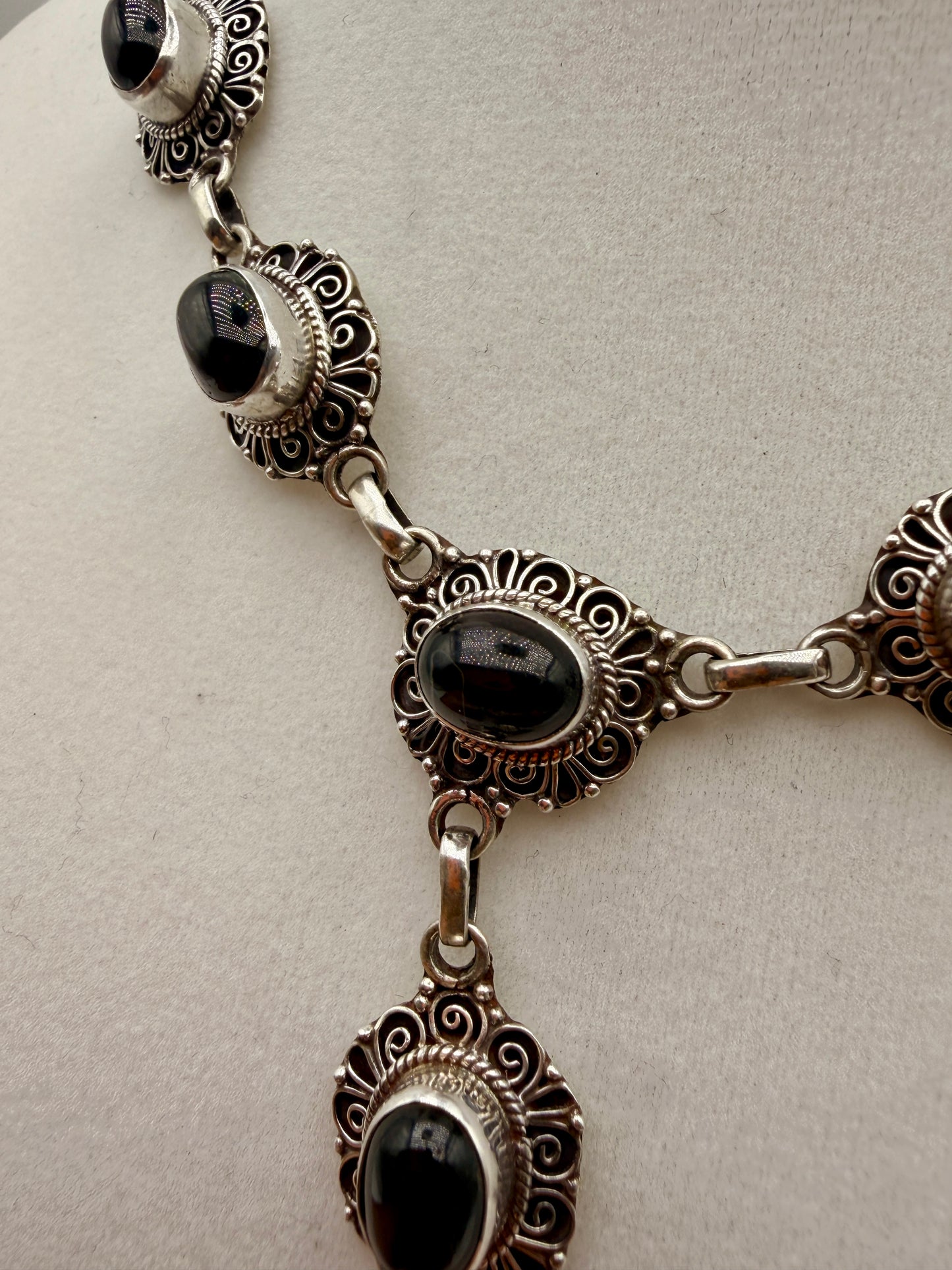 Black Star Sapphire Lariat Necklace