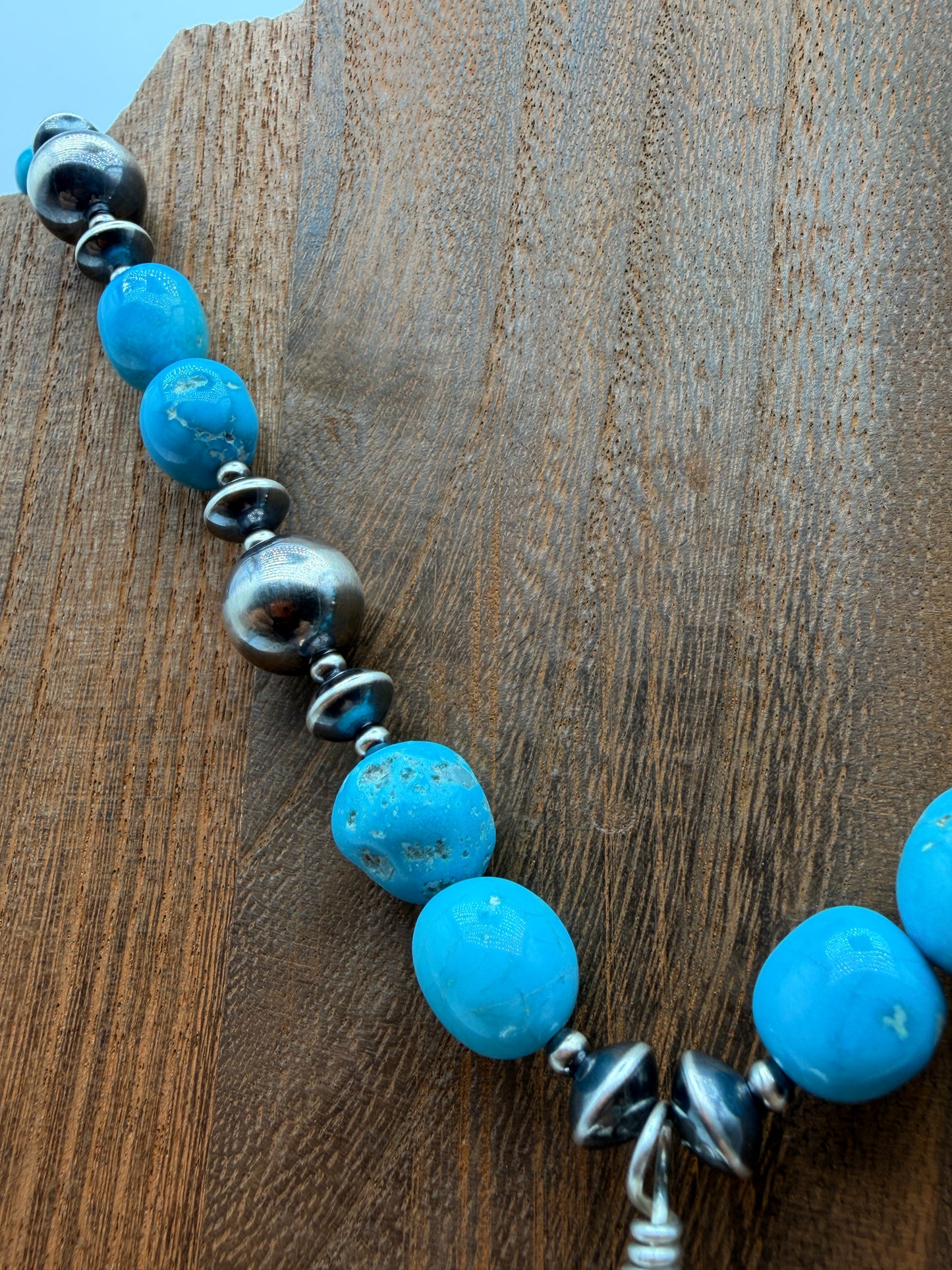White Water Turquoise Nugget Lariat Necklace