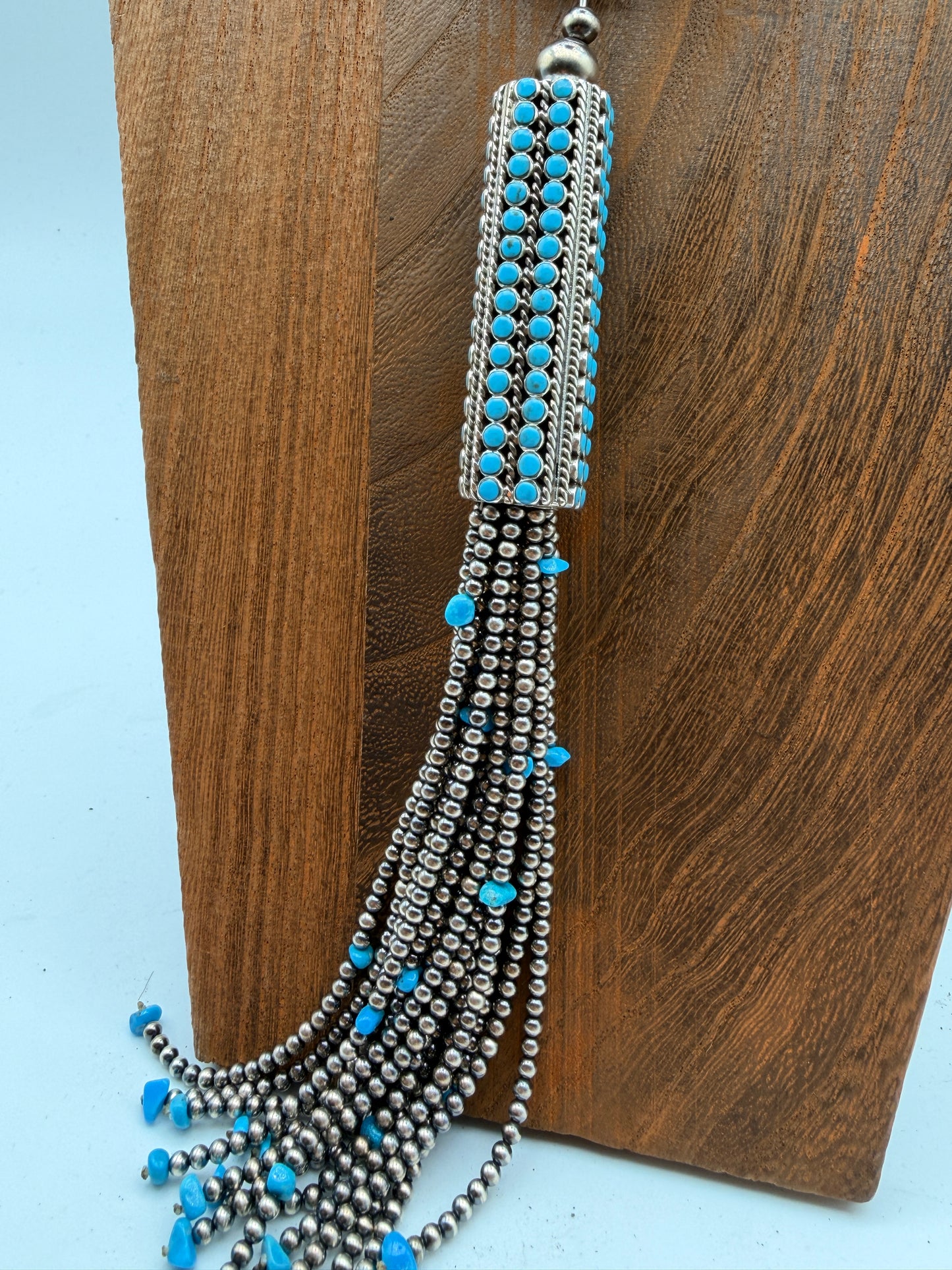 White Water Turquoise Nugget Lariat Necklace