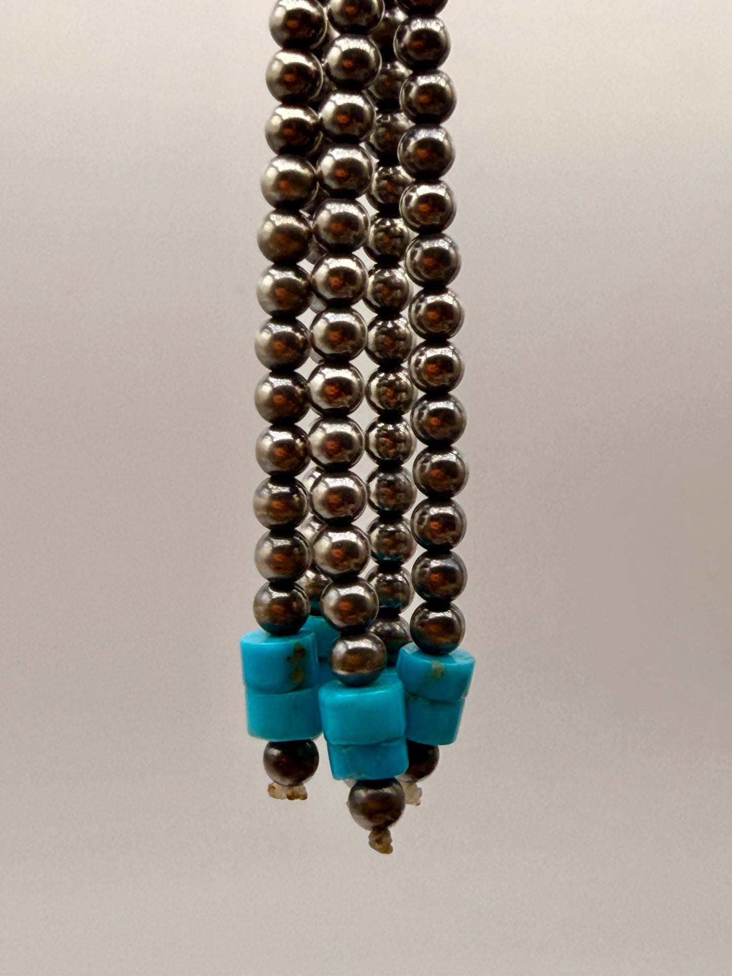 White Water Turquoise Fringe Dangle Earrings