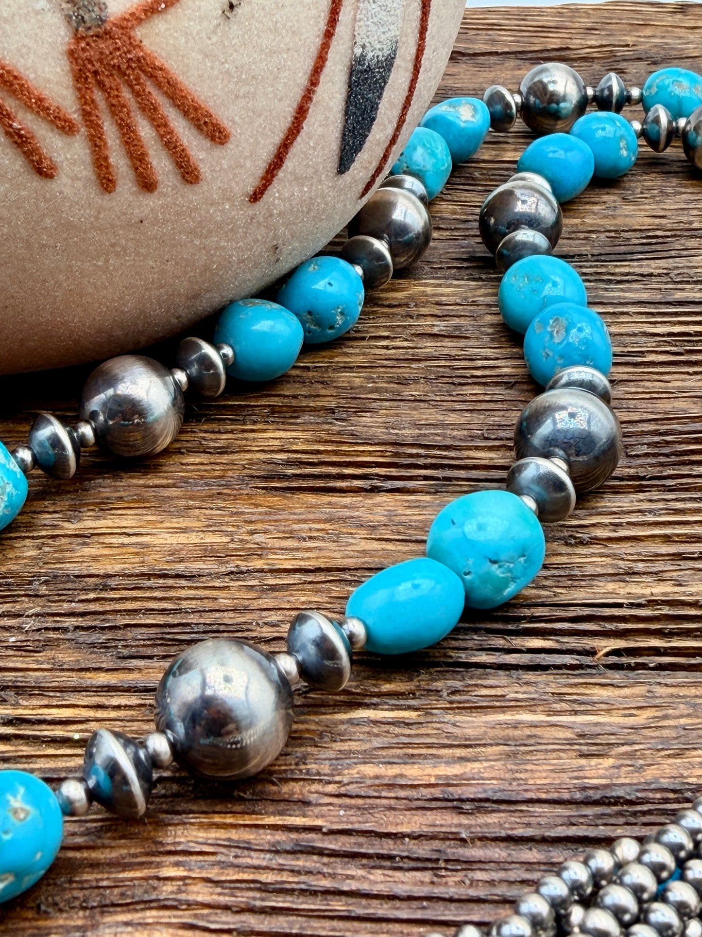 White Water Turquoise Nugget Lariat Necklace