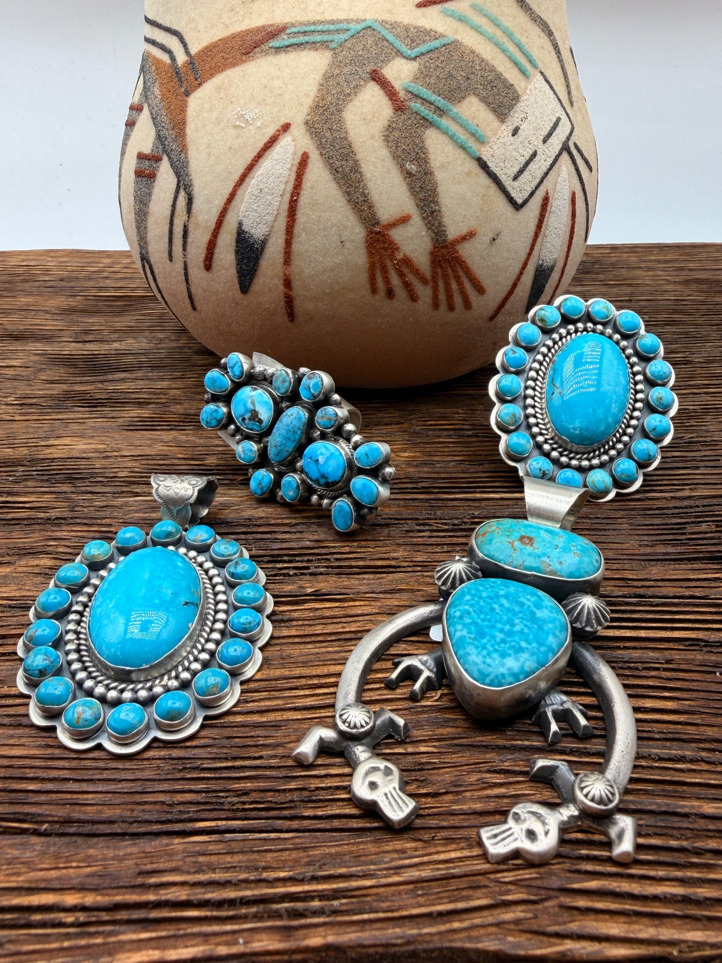 White Water Turquoise Blossom Pendant