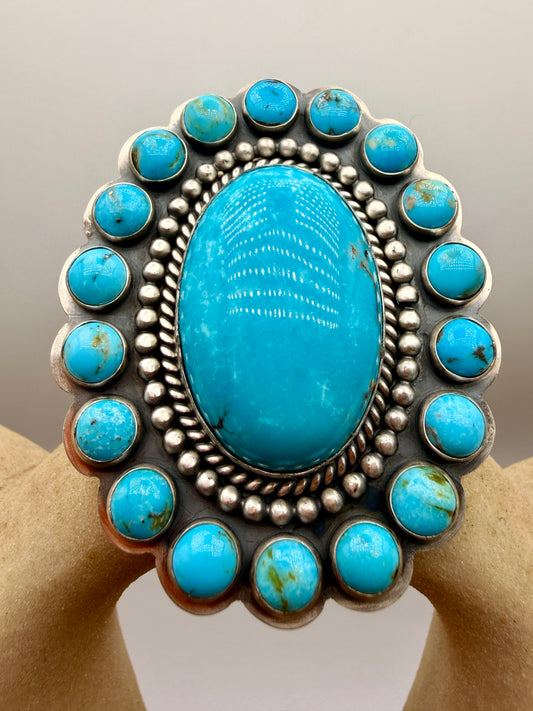 White Water Turquoise Blossom Ring