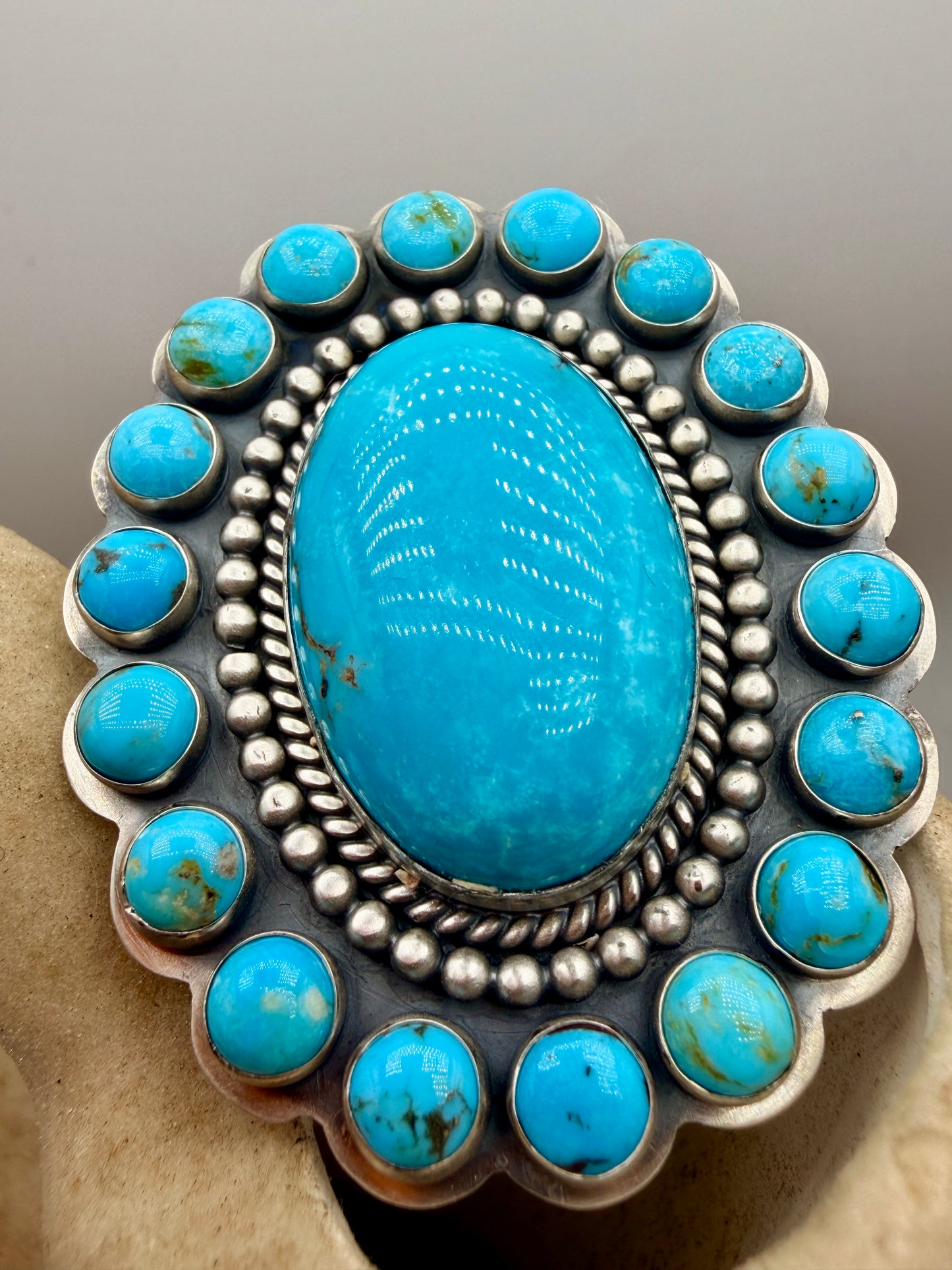 White Water Turquoise Blossom Ring