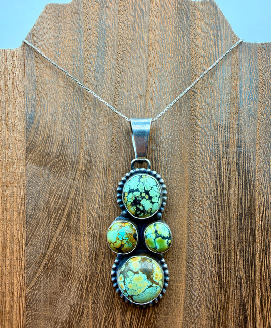 Blackjack Turquoise Four Directions Pendant