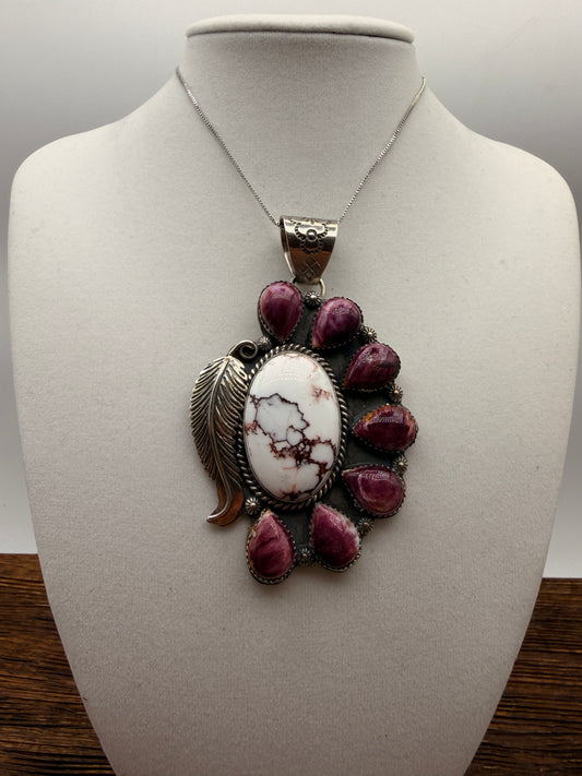 Wild Horse and Purple Spiny Pendant