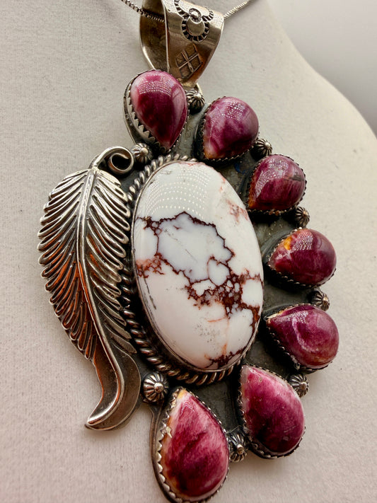 Wild Horse and Purple Spiny Pendant