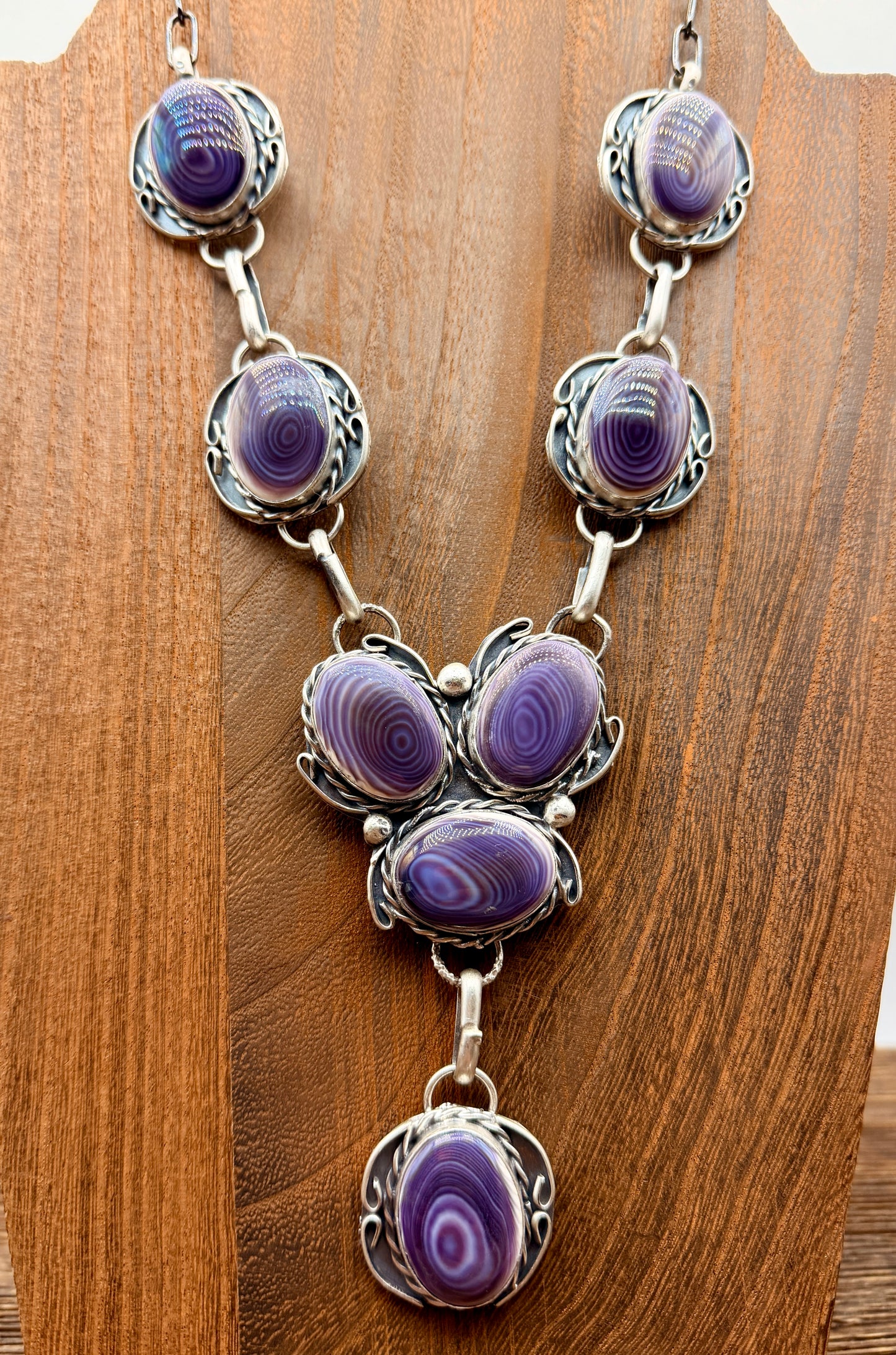 Wampum Shell Statement Lariat Necklace
