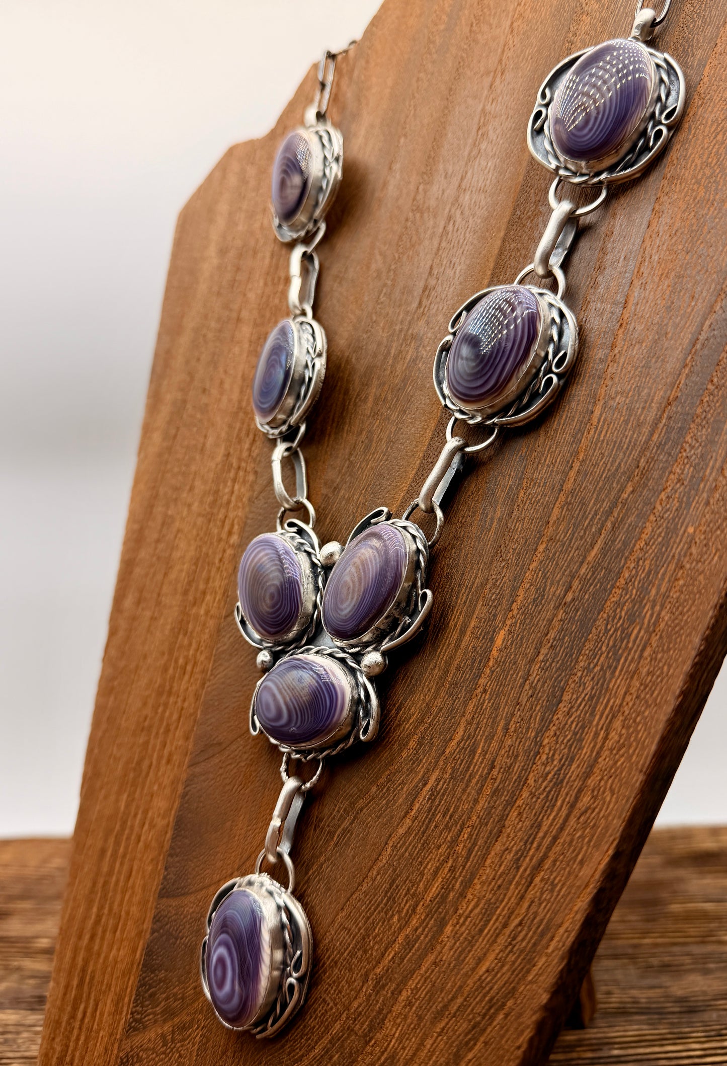 Wampum Shell Statement Lariat Necklace