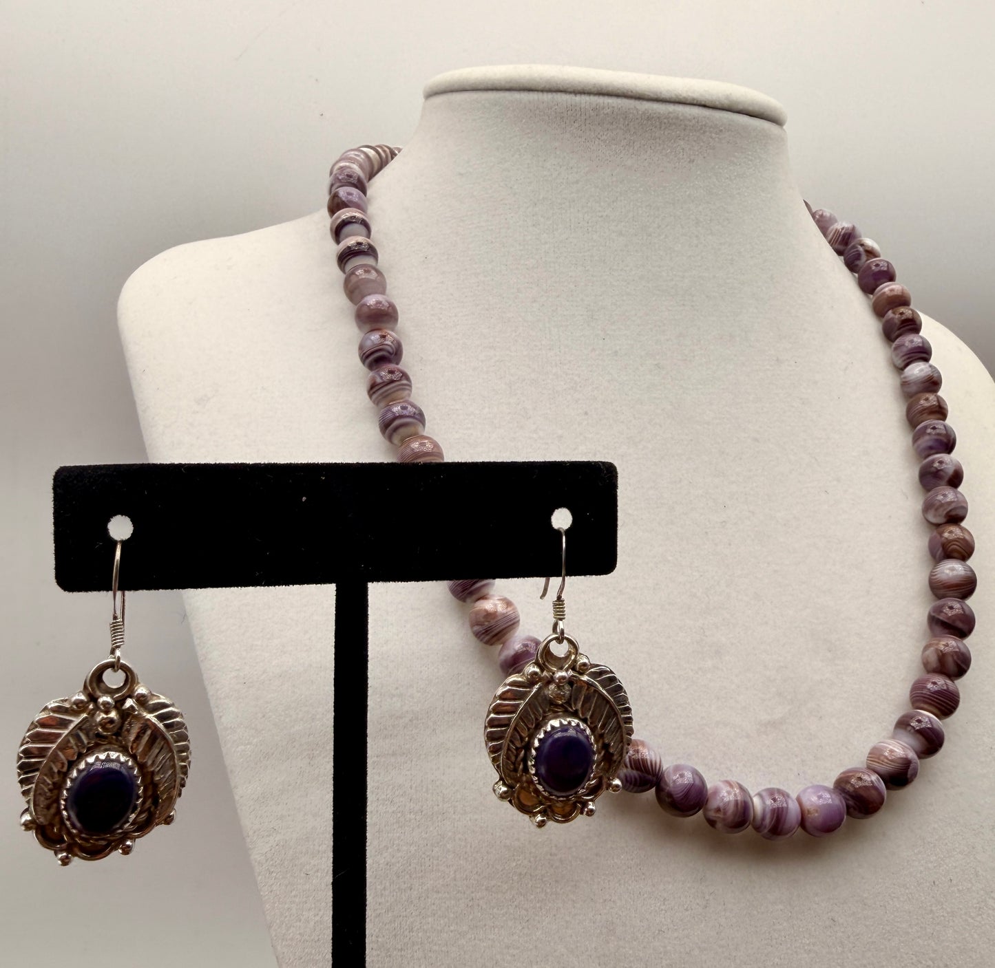 Wampum and Feather Earrings
