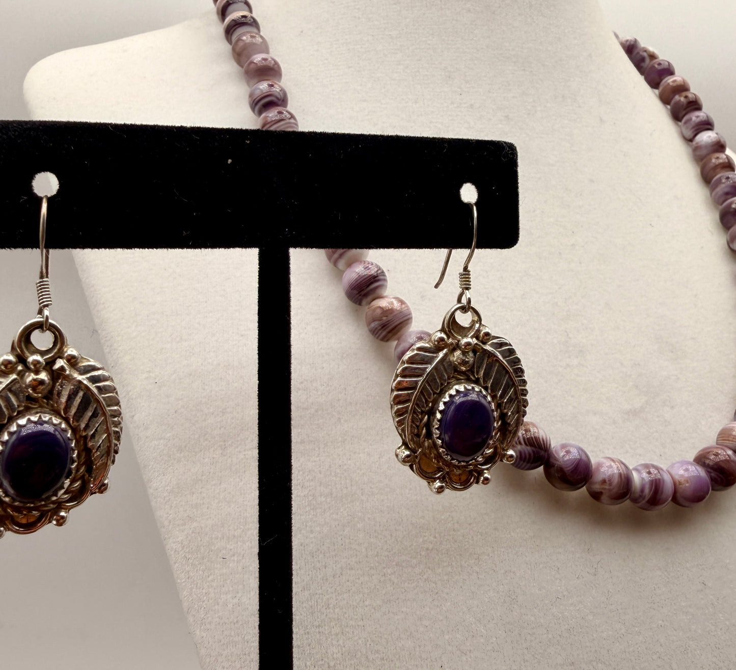 Wampum and Feather Earrings