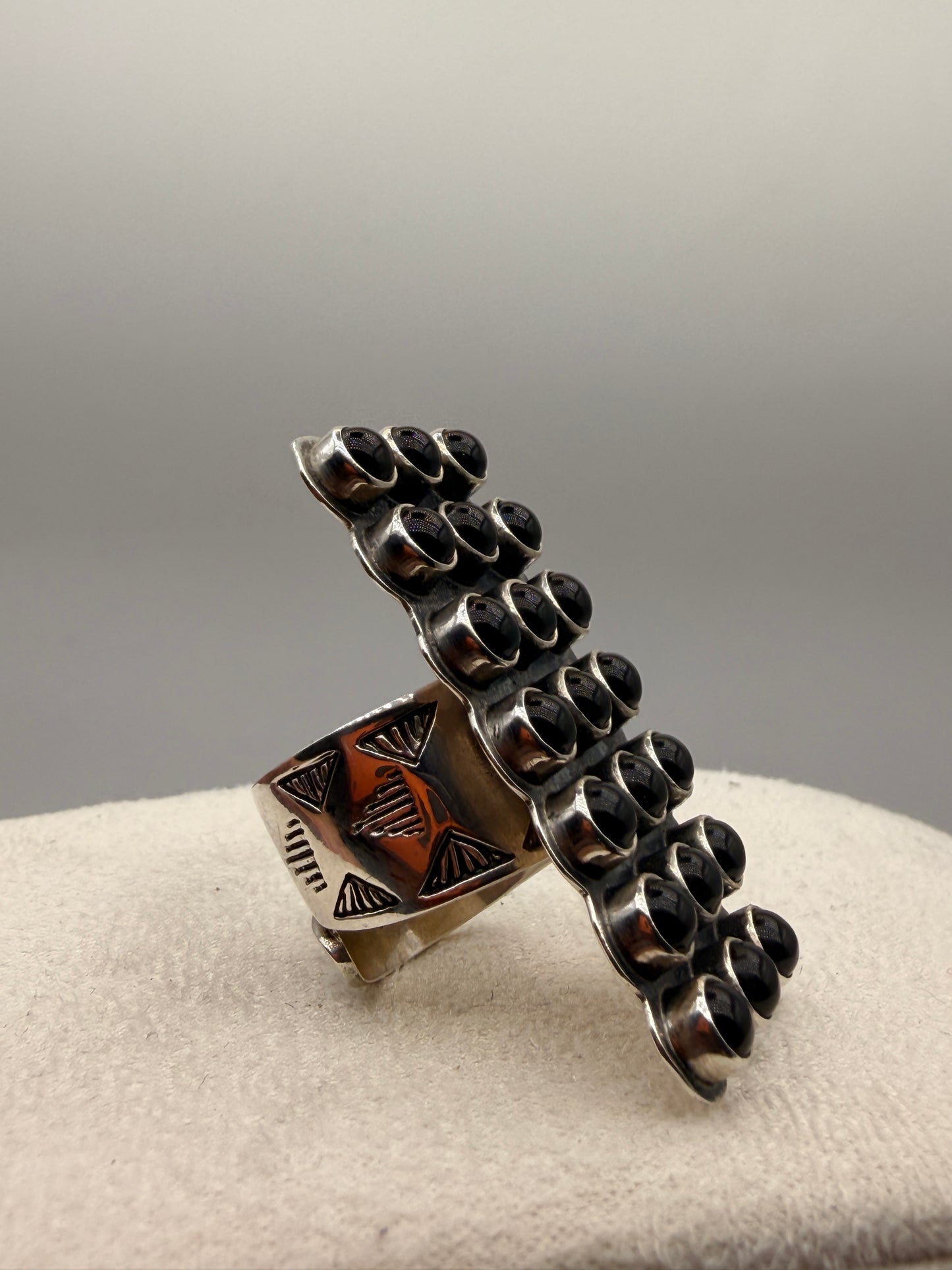 Black Onyx Shield Ring
