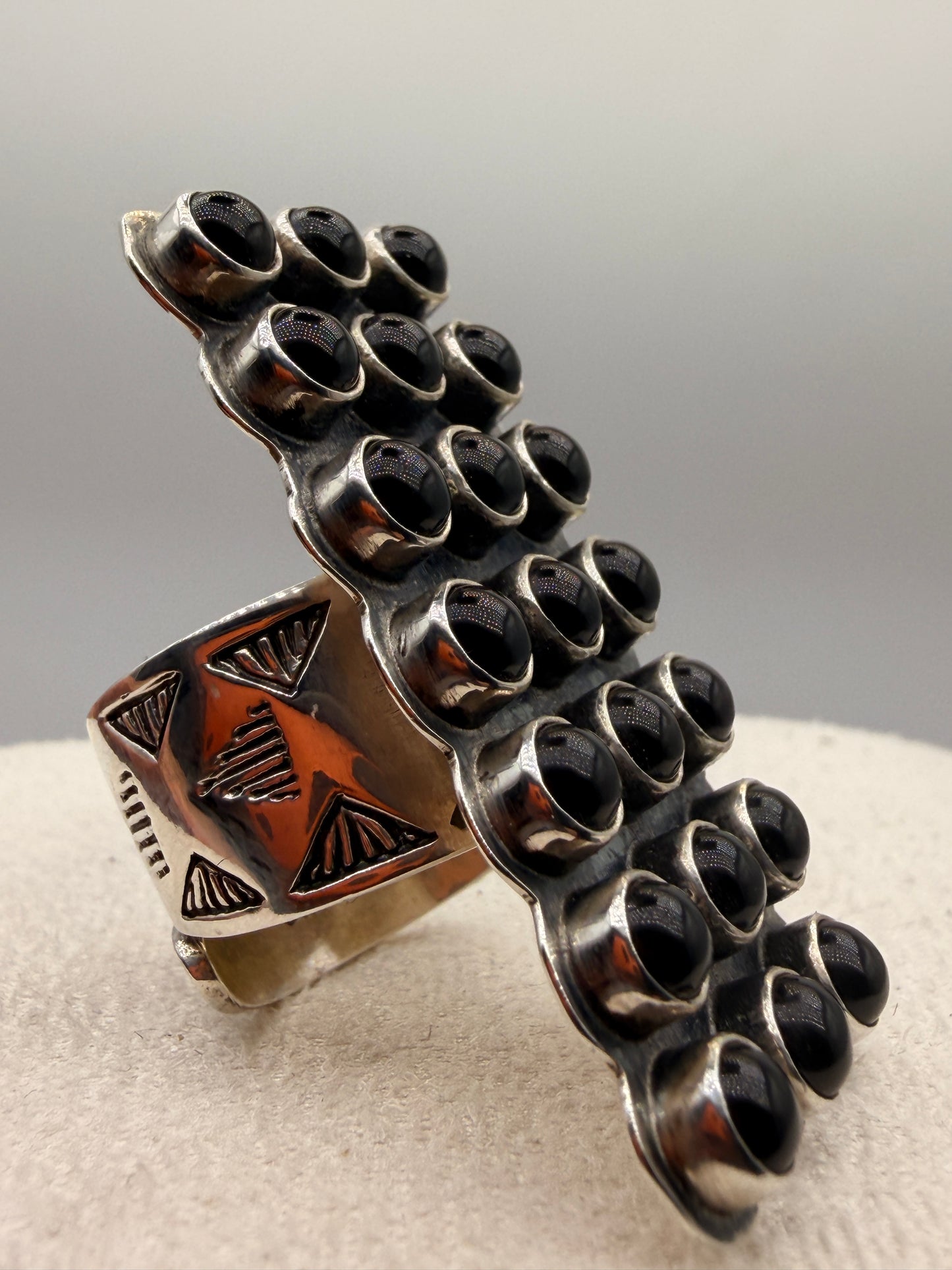 Black Onyx Shield Ring